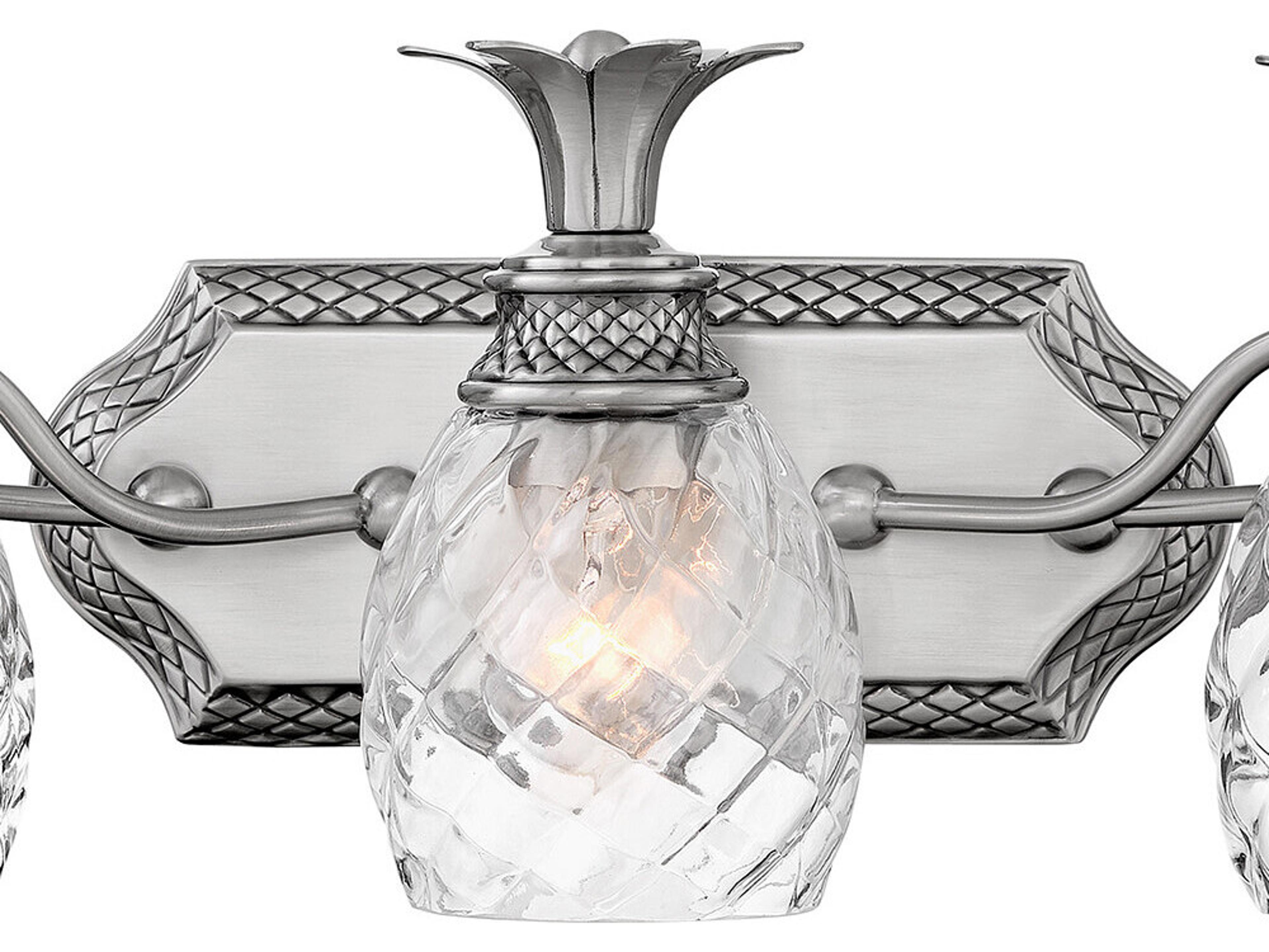 Hinkley Plantation 5-Light Polished Antique Nickel Glass Vanity Light