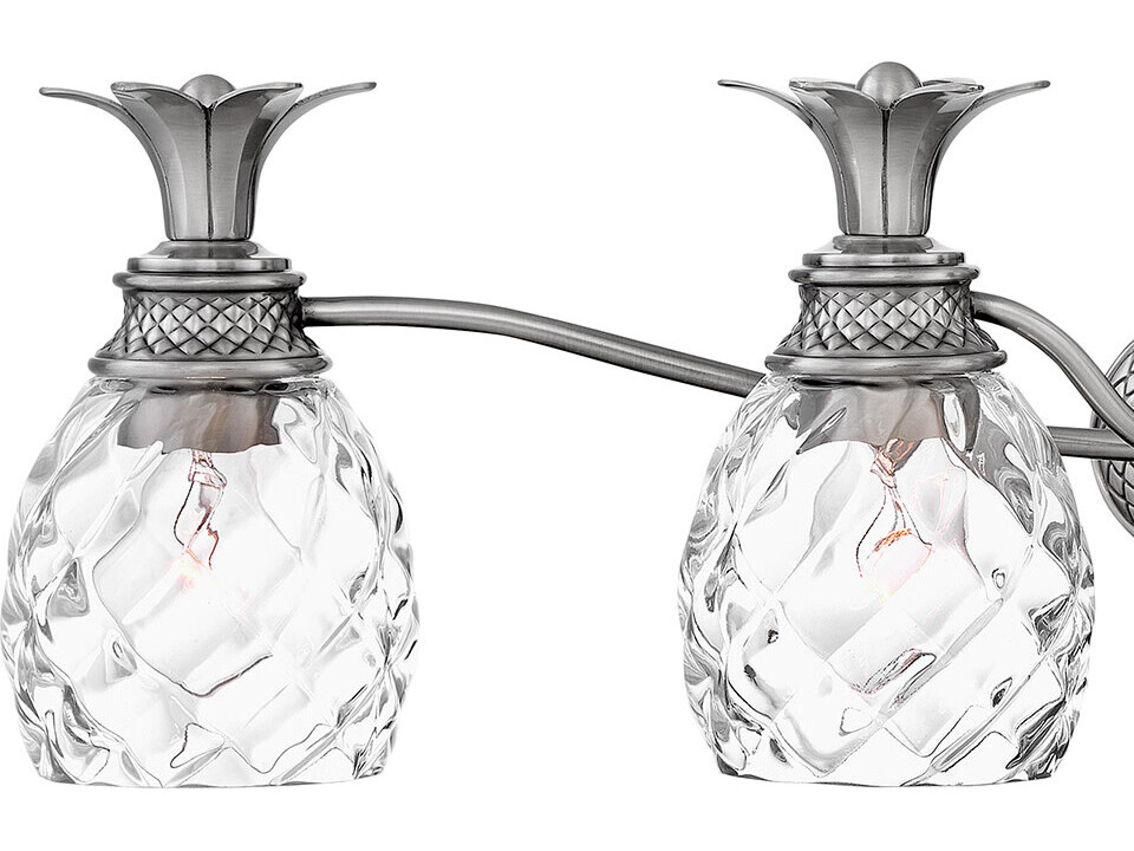 Hinkley Plantation 5-Light Polished Antique Nickel Glass Vanity Light