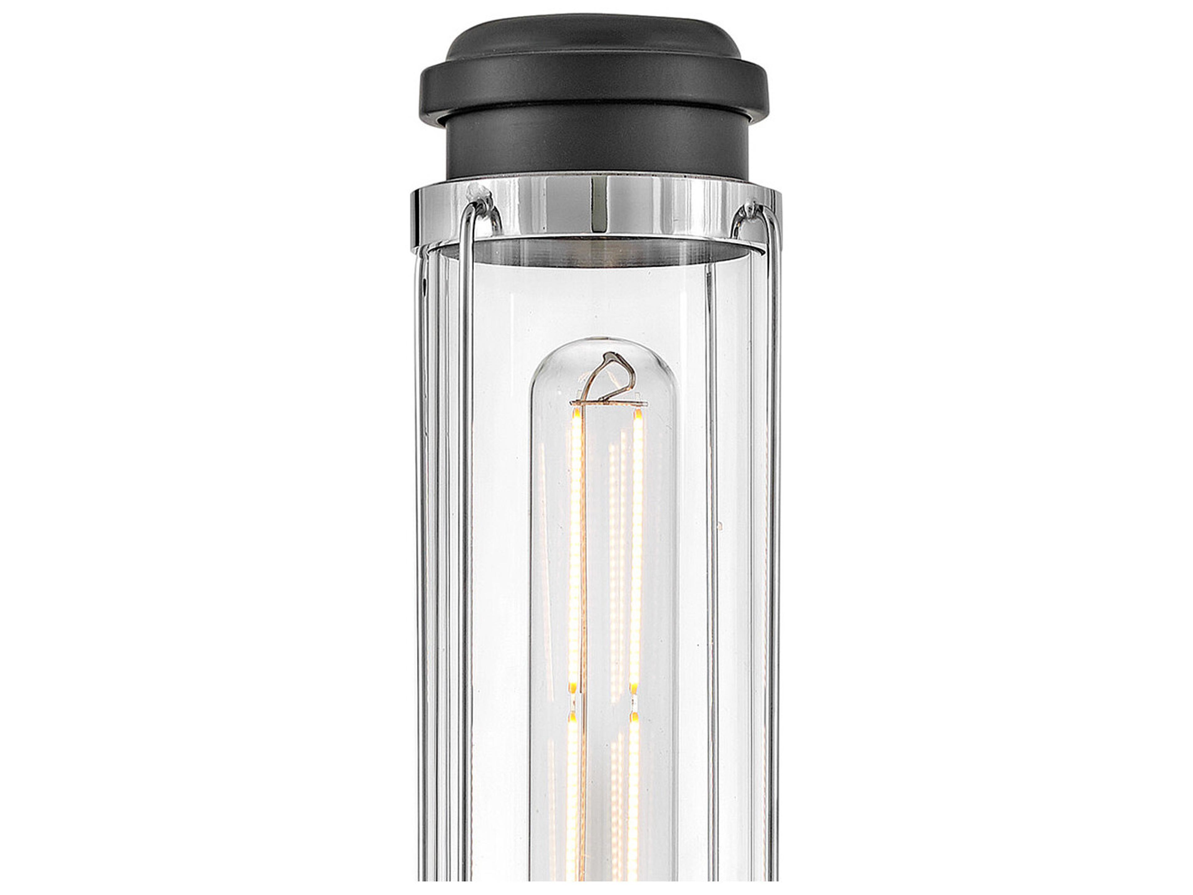 Hinkley Masthead 1-Light Chrome Black Glass Wall Sconce