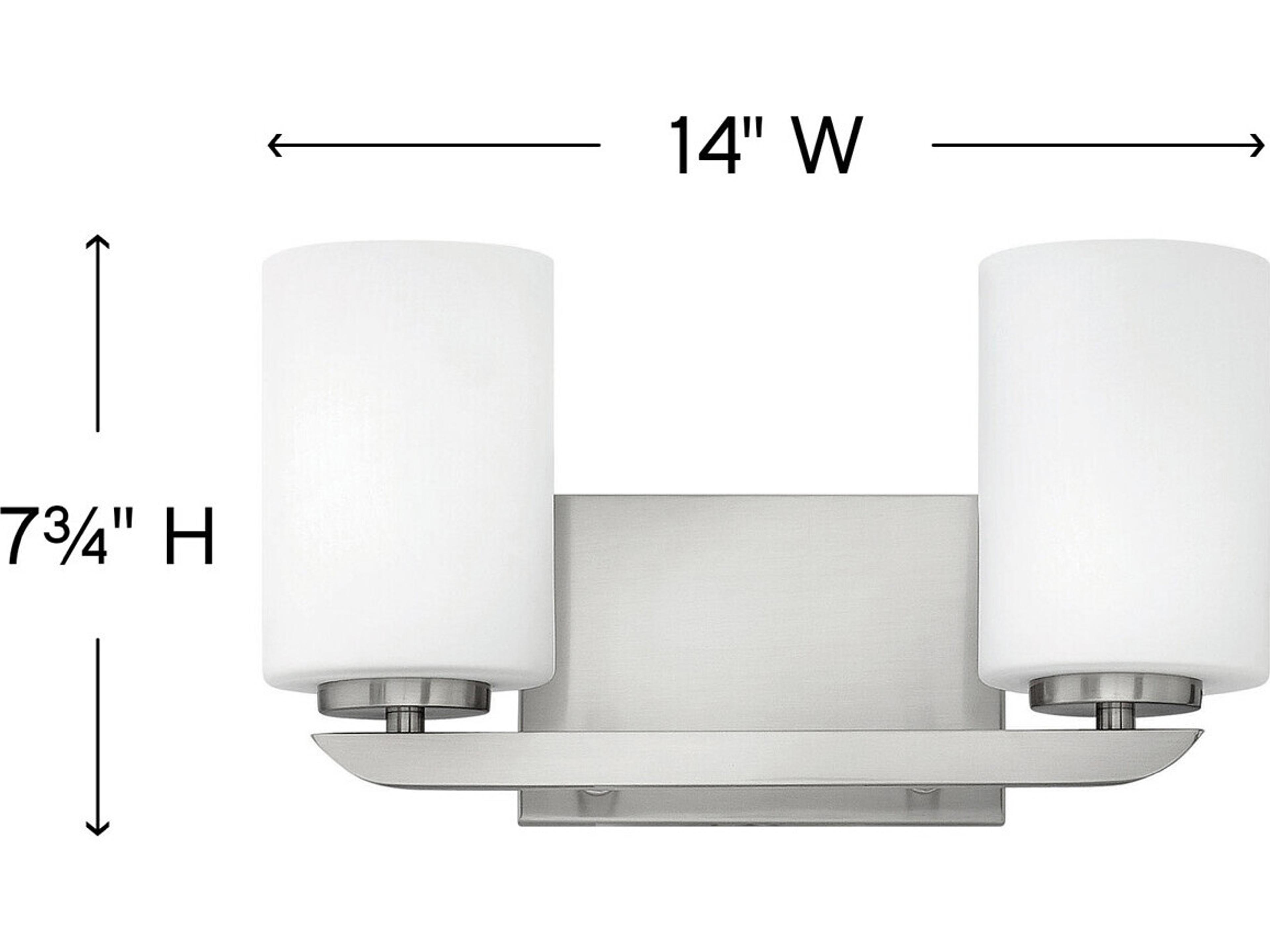 Hinkley Kyra Brushed Nickel Glass Vanity Light