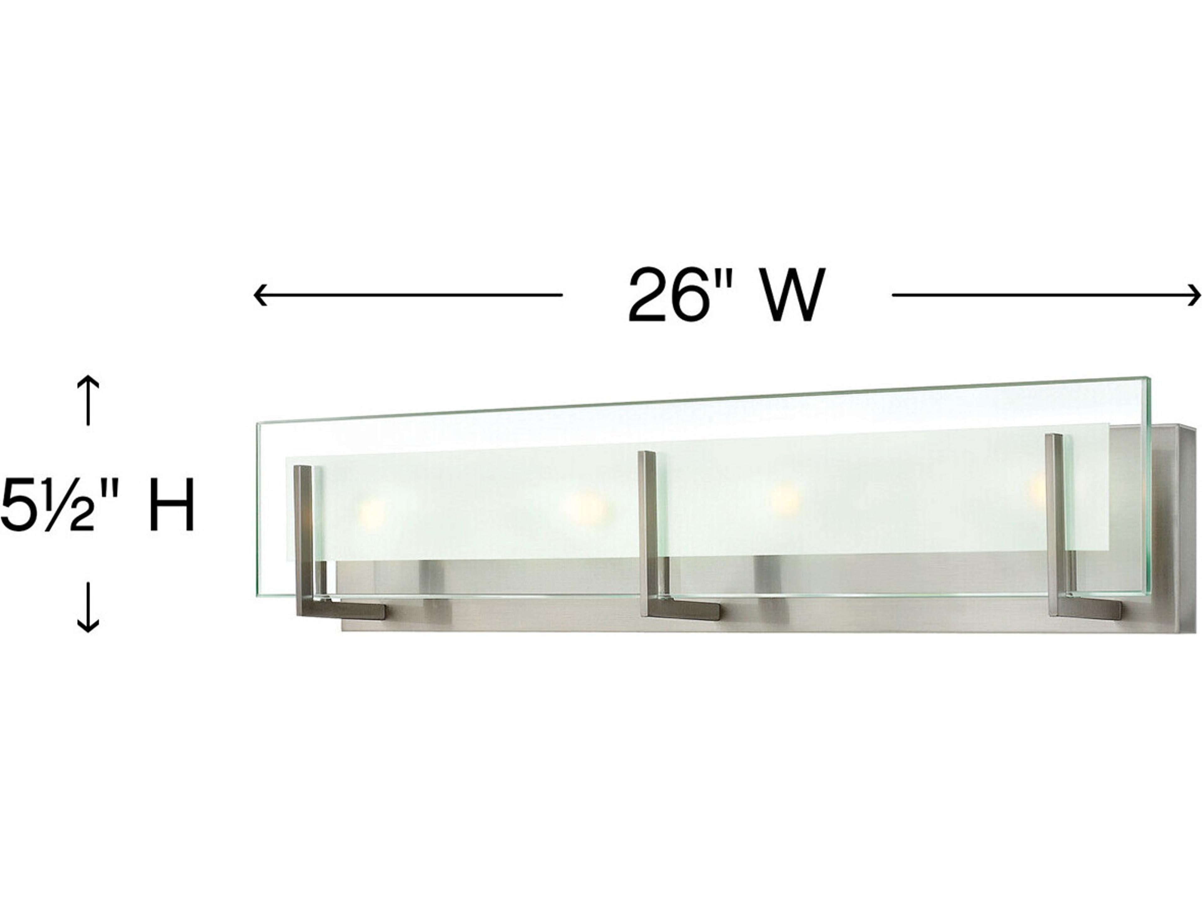 Hinkley Latitude 4-Light Brushed Nickel Glass Vanity Light