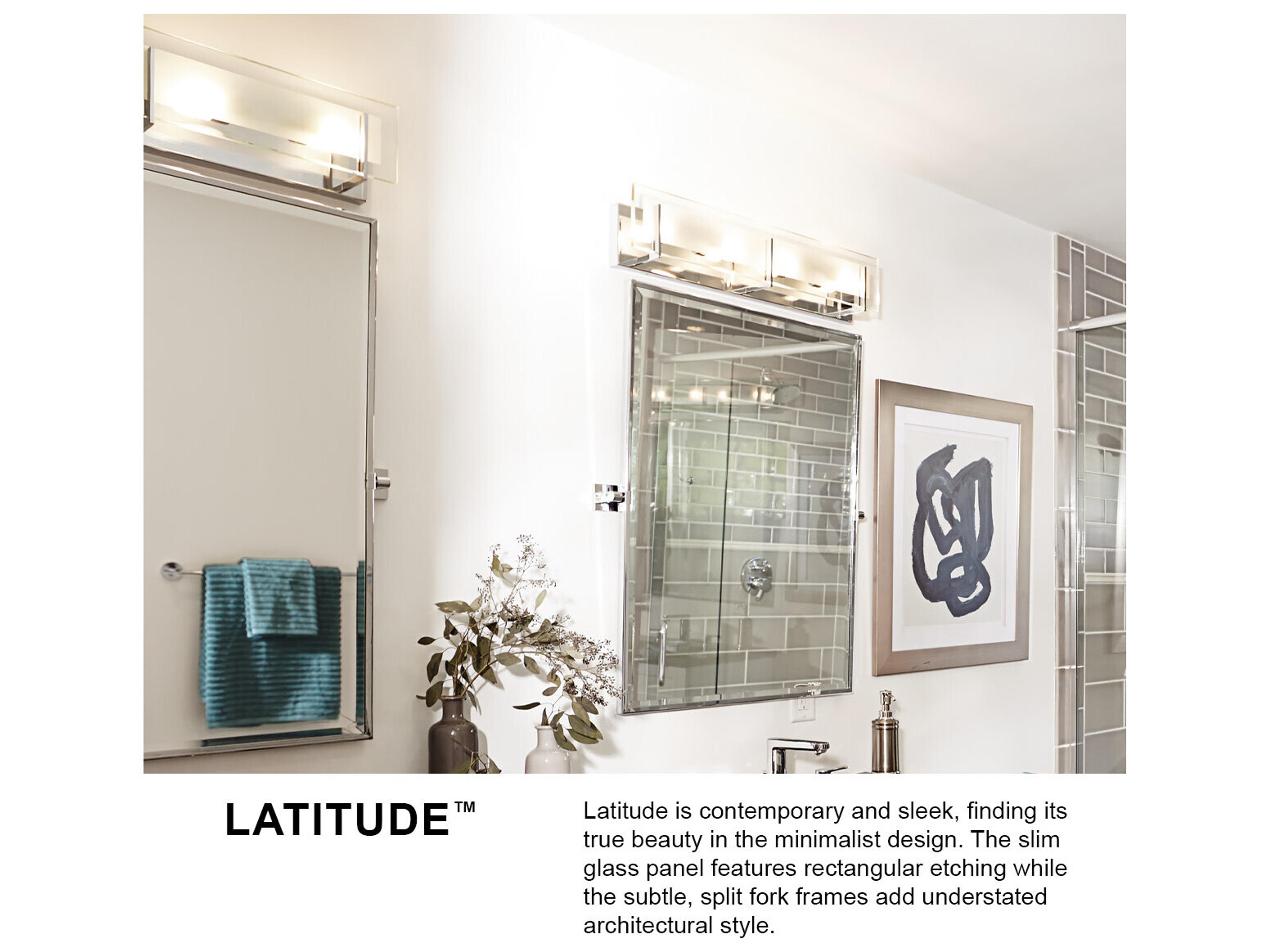 Hinkley Latitude 4-Light Brushed Nickel Glass Vanity Light