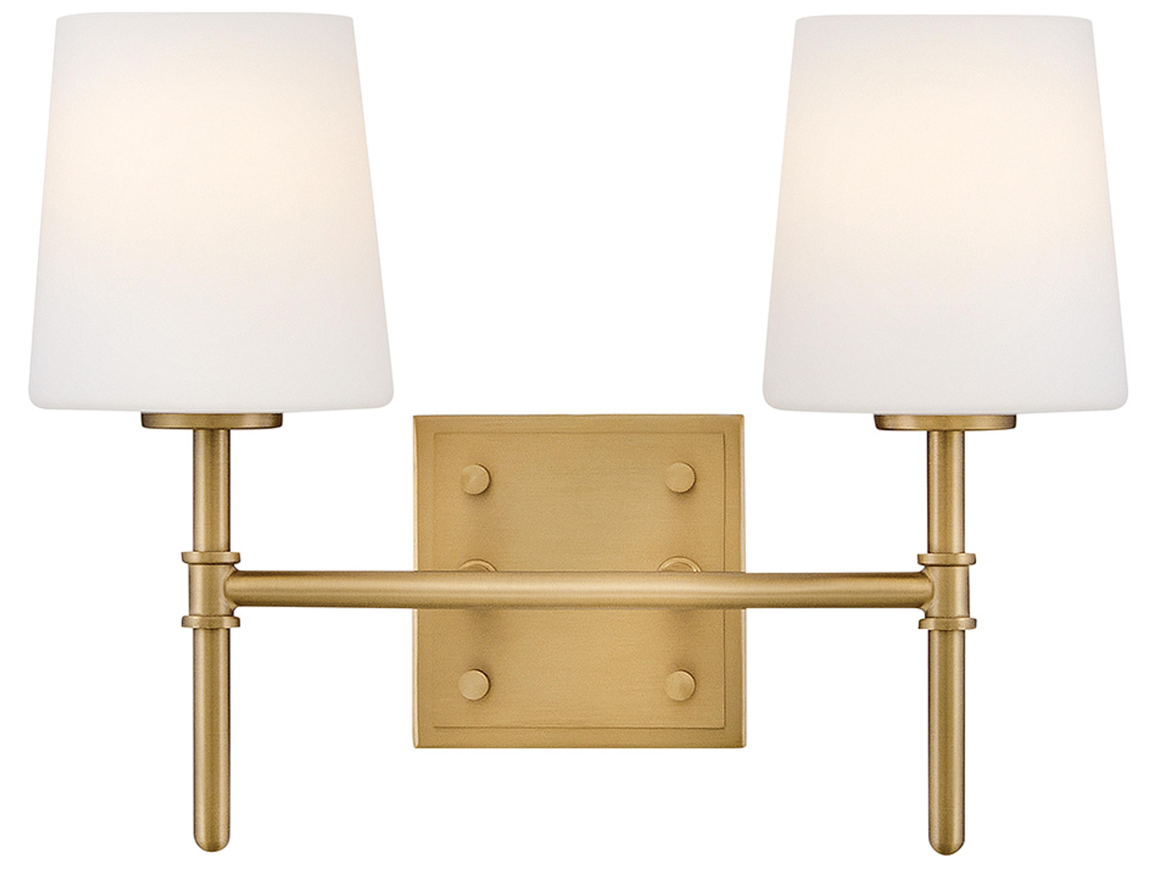 Saunders 2-Light Lacquered Brass Vanity Light