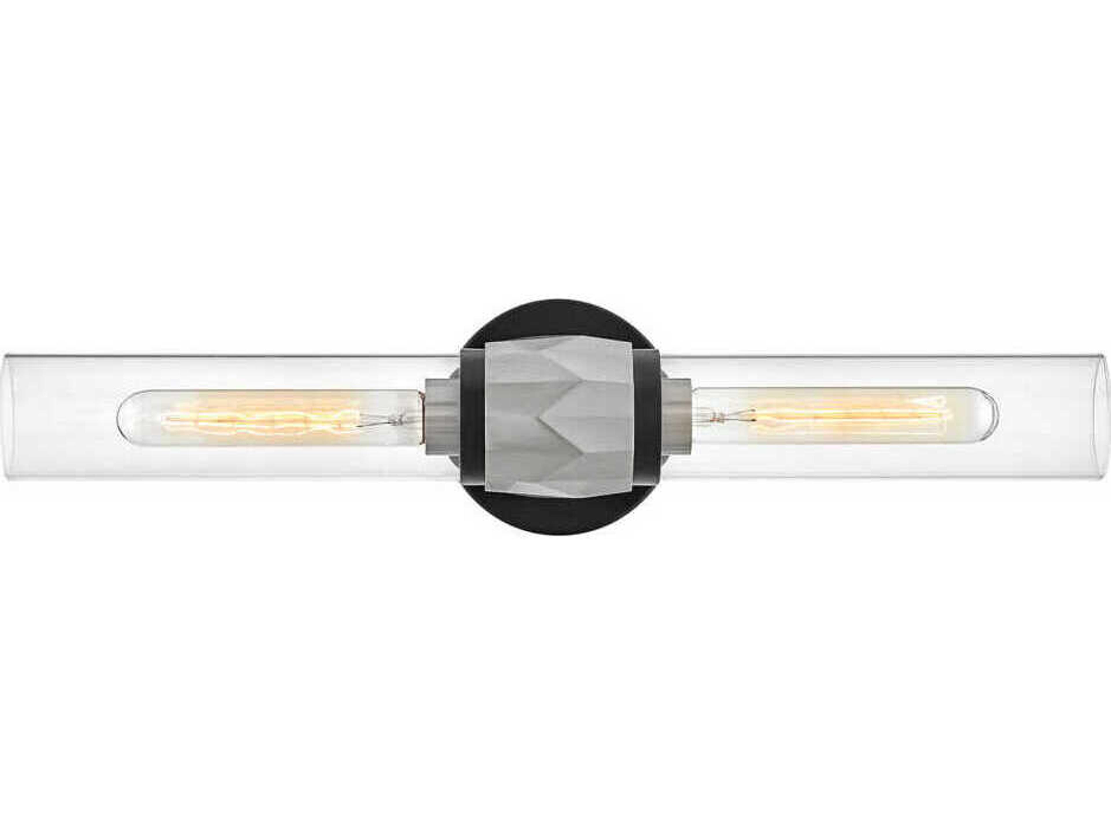 Ellison 2-Light Black Brushed Nickel Glass LED Vanity Light