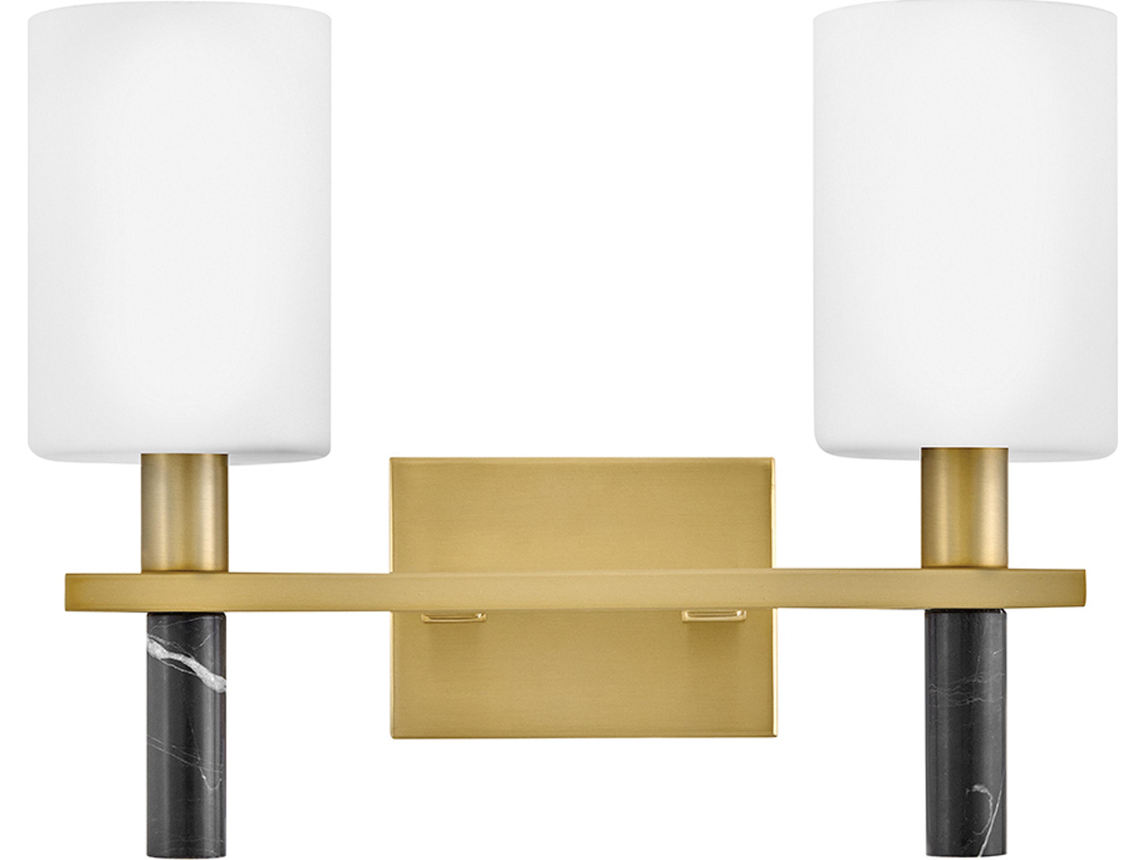 Turin 2-Light Lacquered Brass Vanity Light