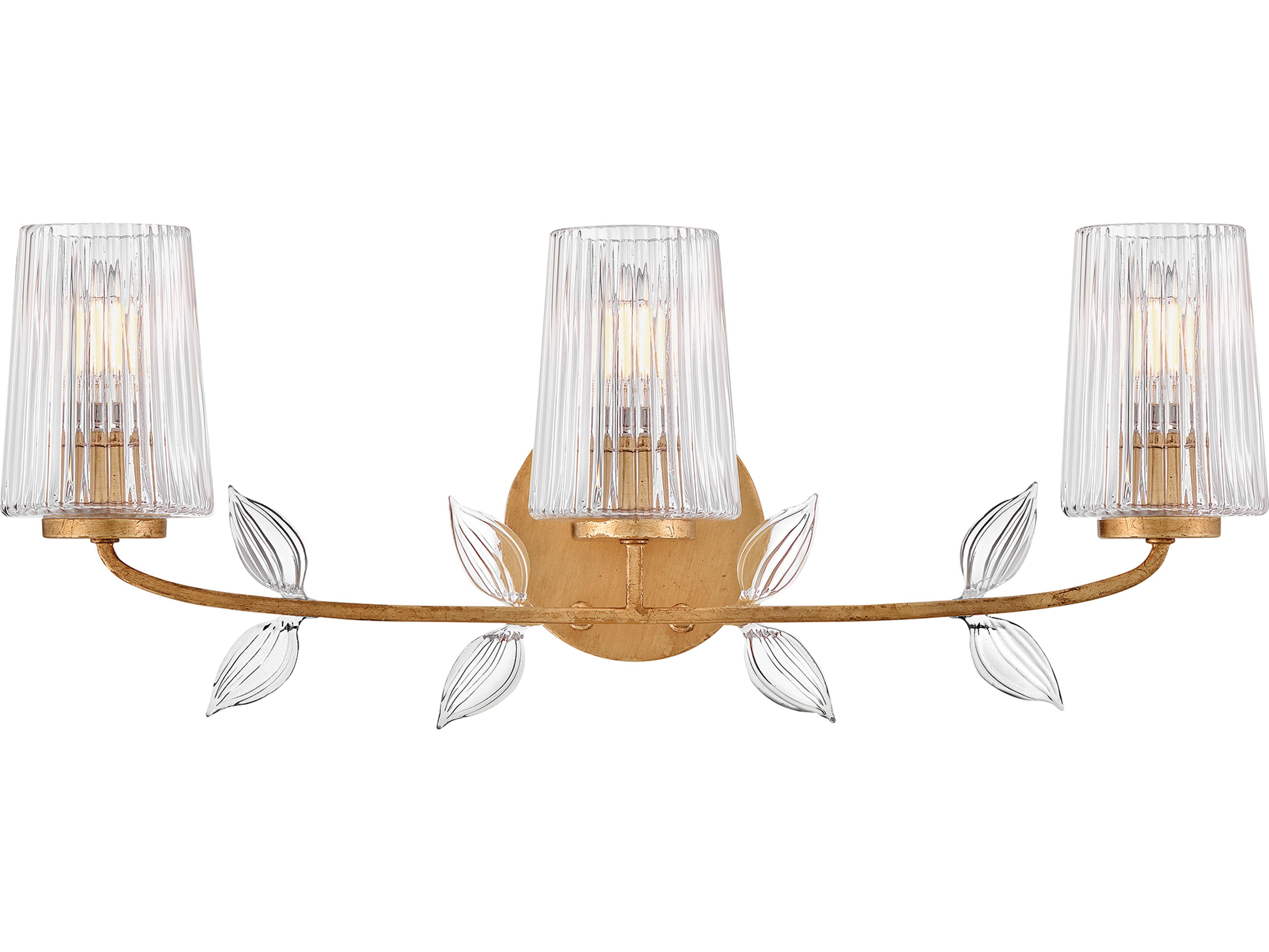 Aliso 3-Light Distressed Brass Vanity Light