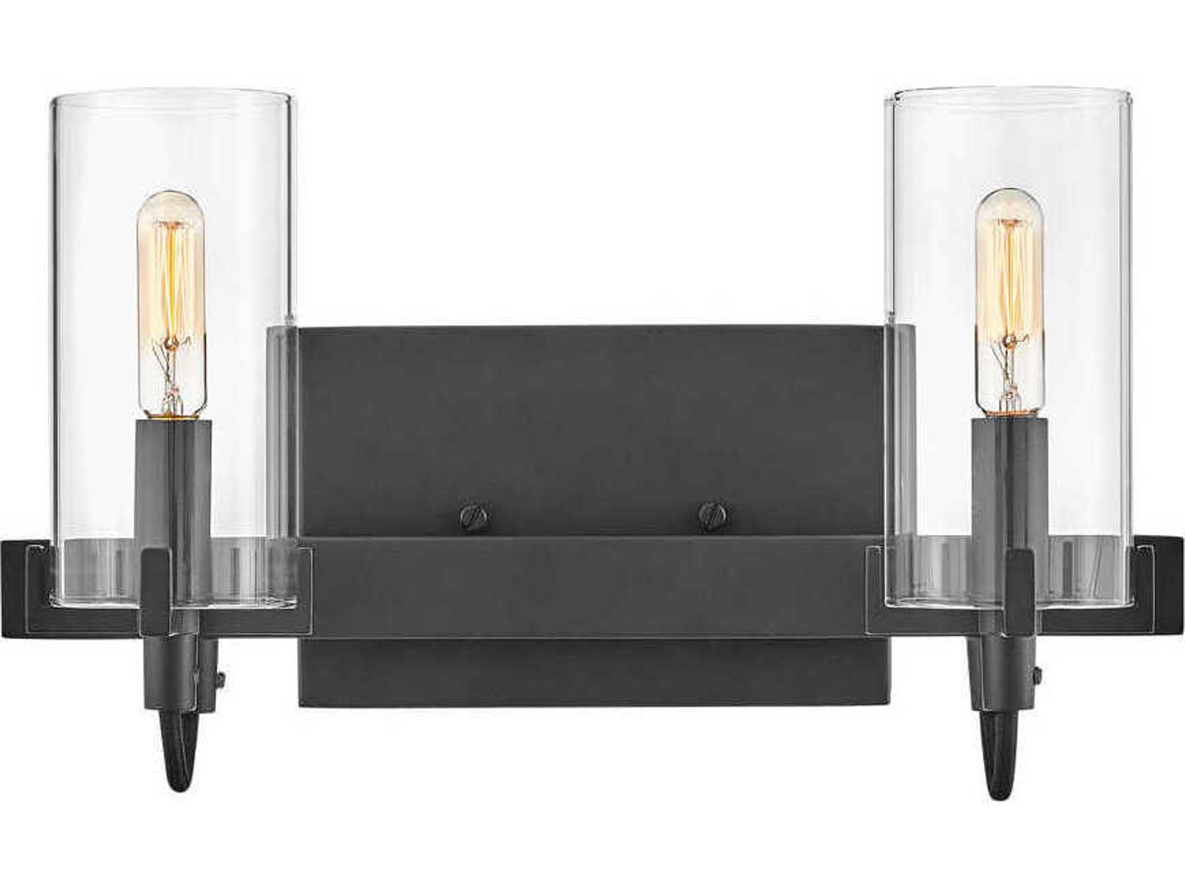 Ryden 2-Light Black Glass LED Vanity Light