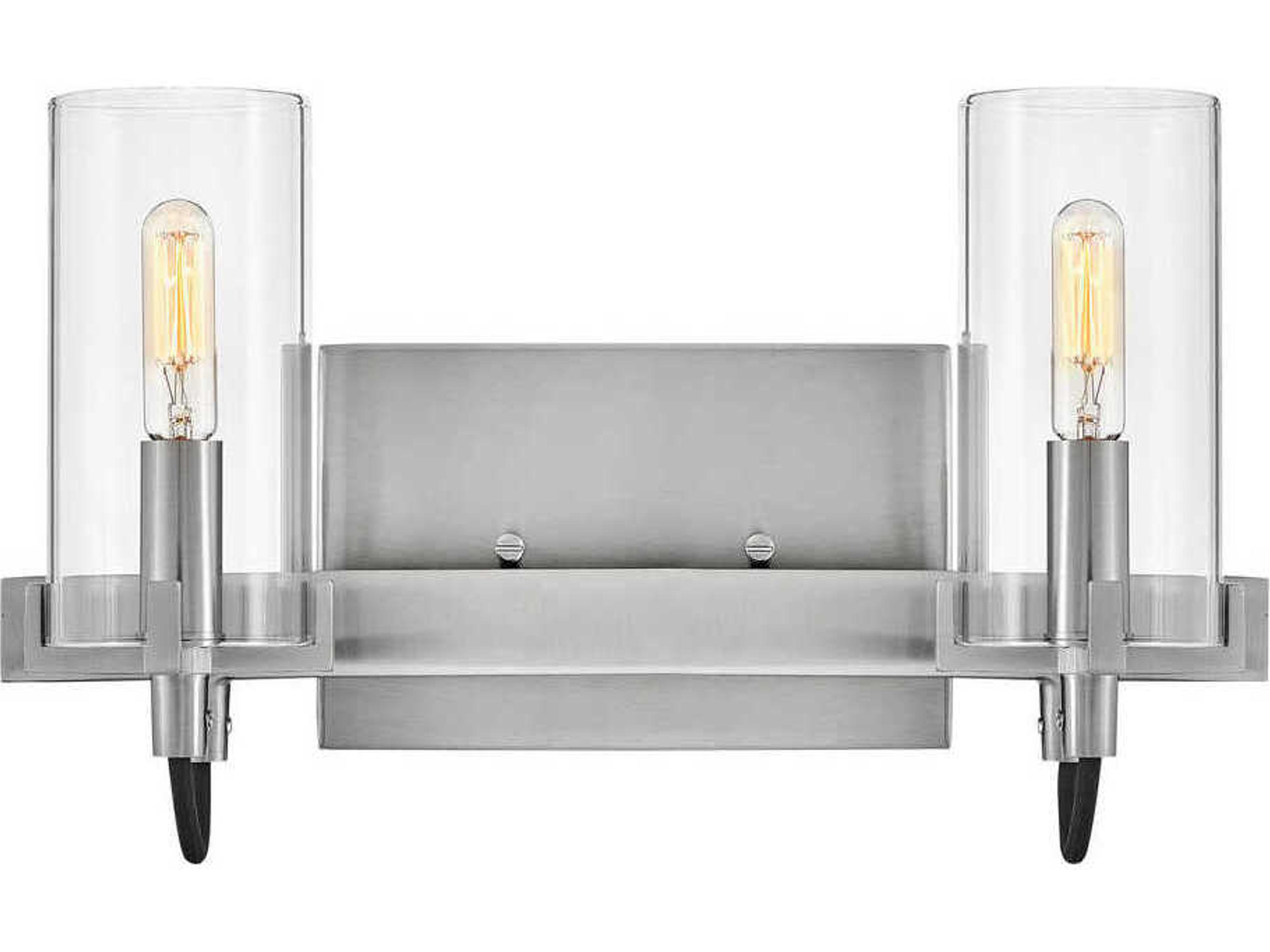 Ryden 2-Light Brushed Nickel Glass LED Vanity Light