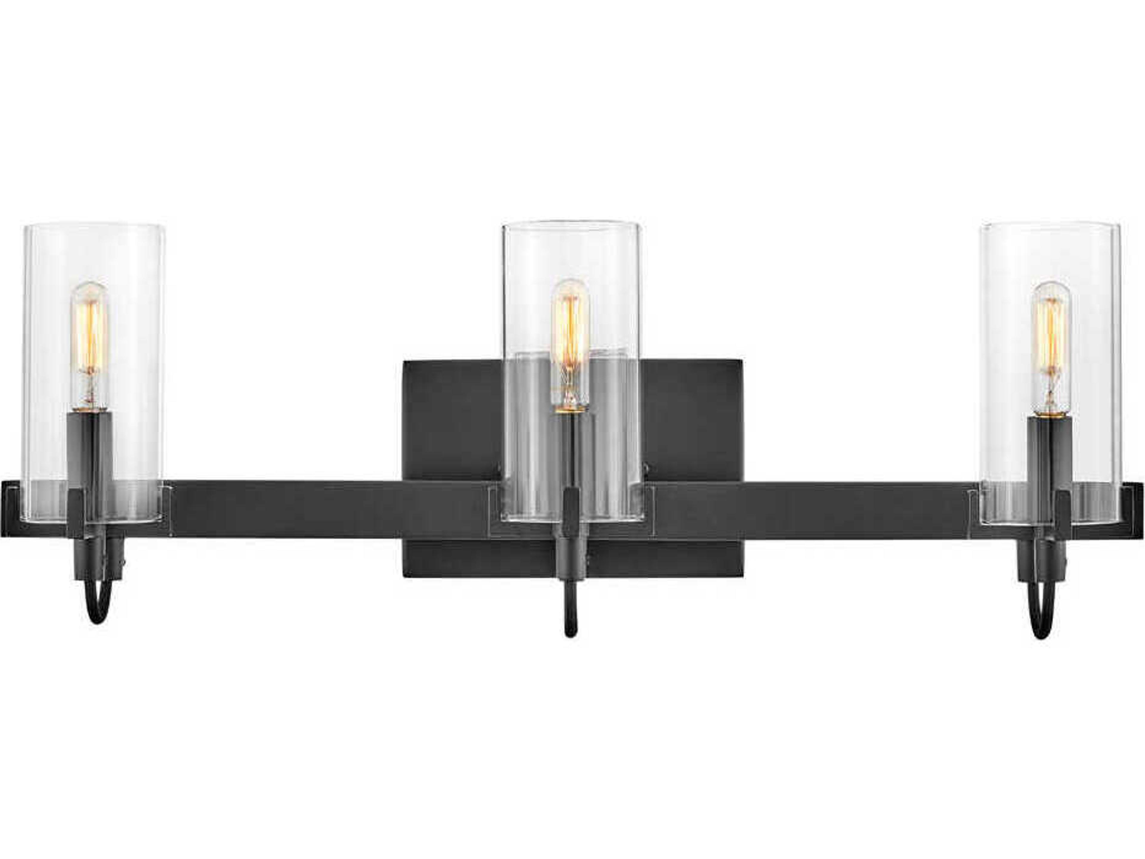 Ryden 3-Light Black Glass LED Vanity Light