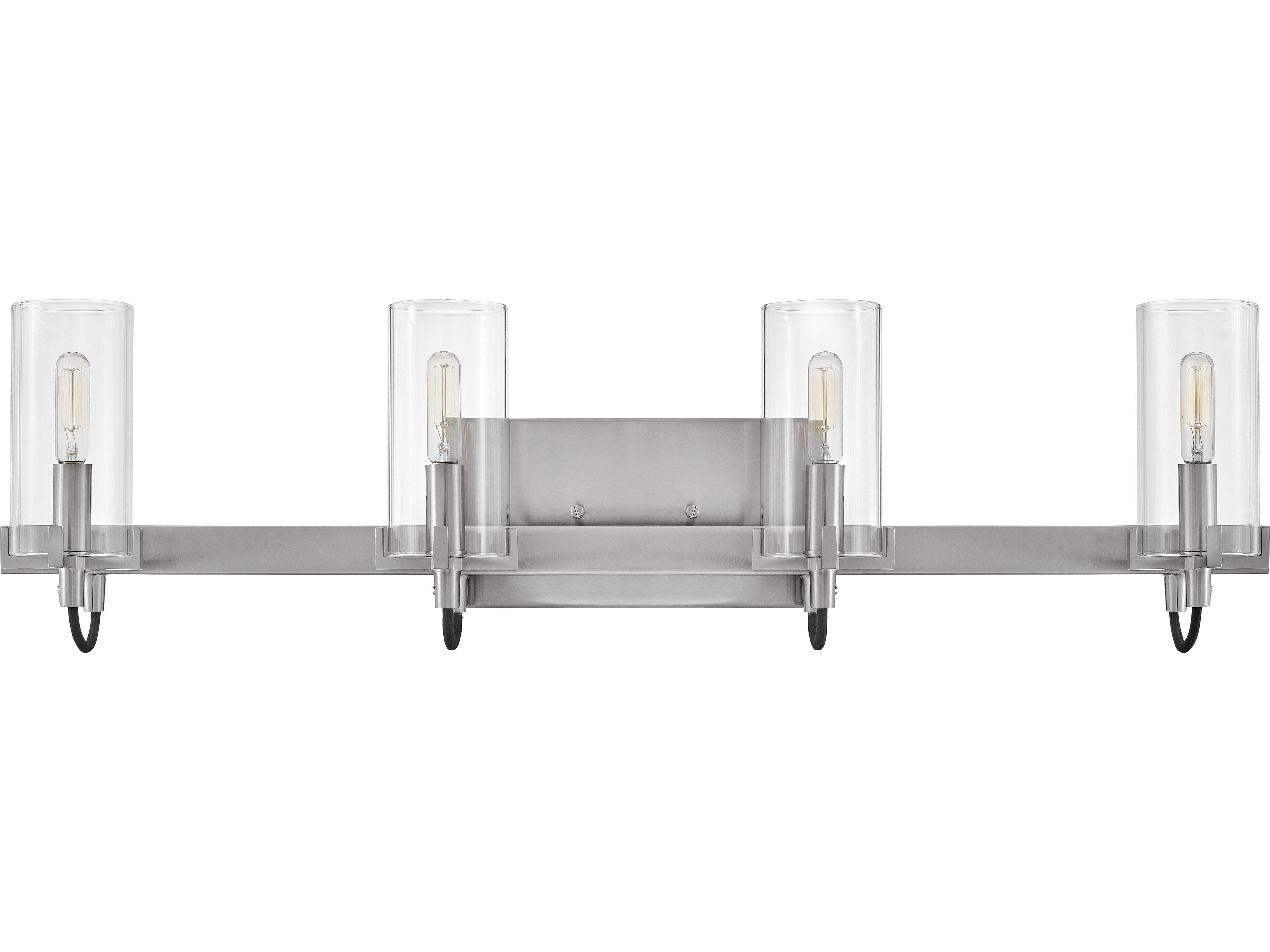 Hinkley Ryden 4-Light Brushed Nickel Glass LED Vanity Light