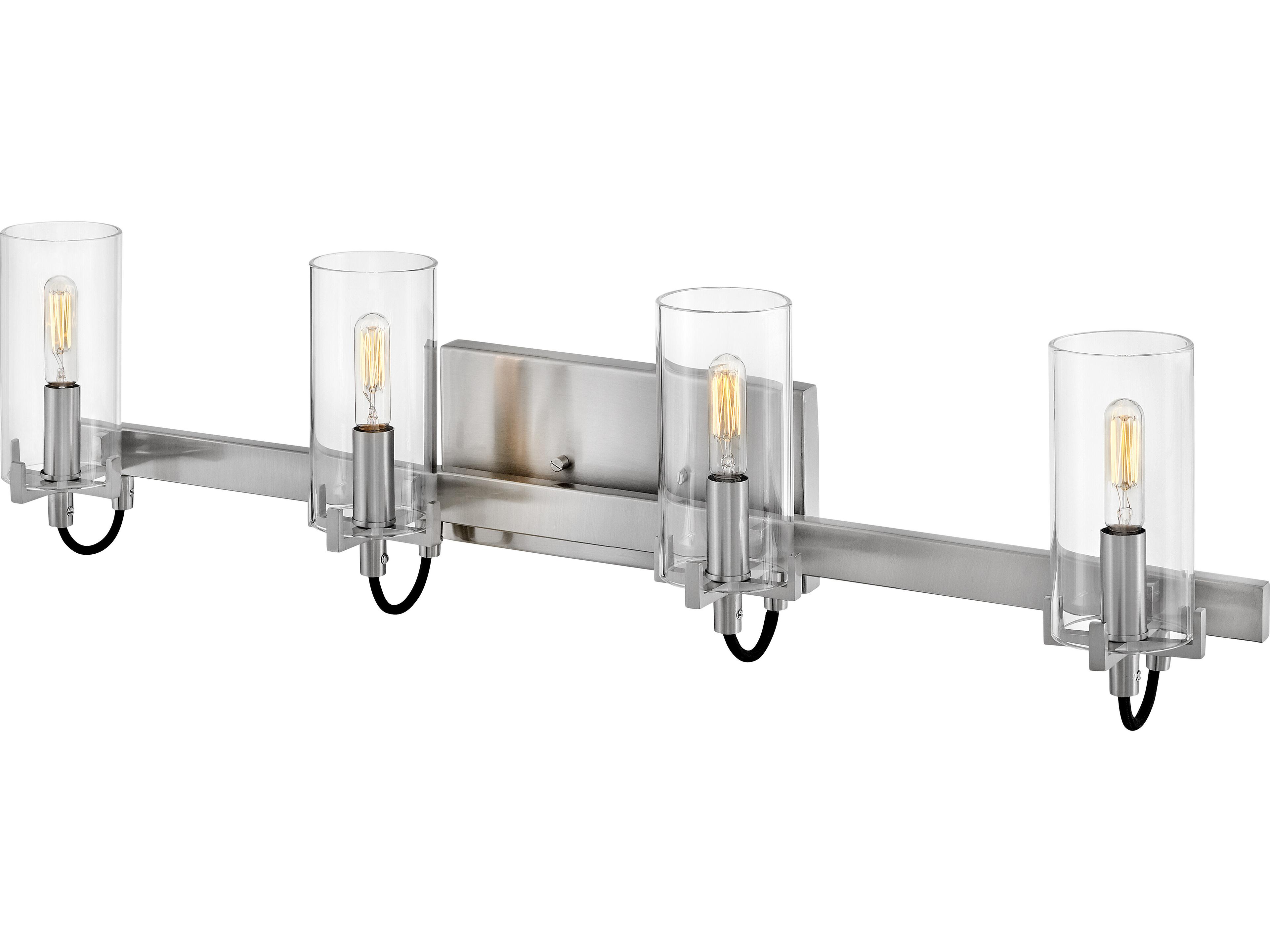 Hinkley Ryden 4-Light Brushed Nickel Glass LED Vanity Light