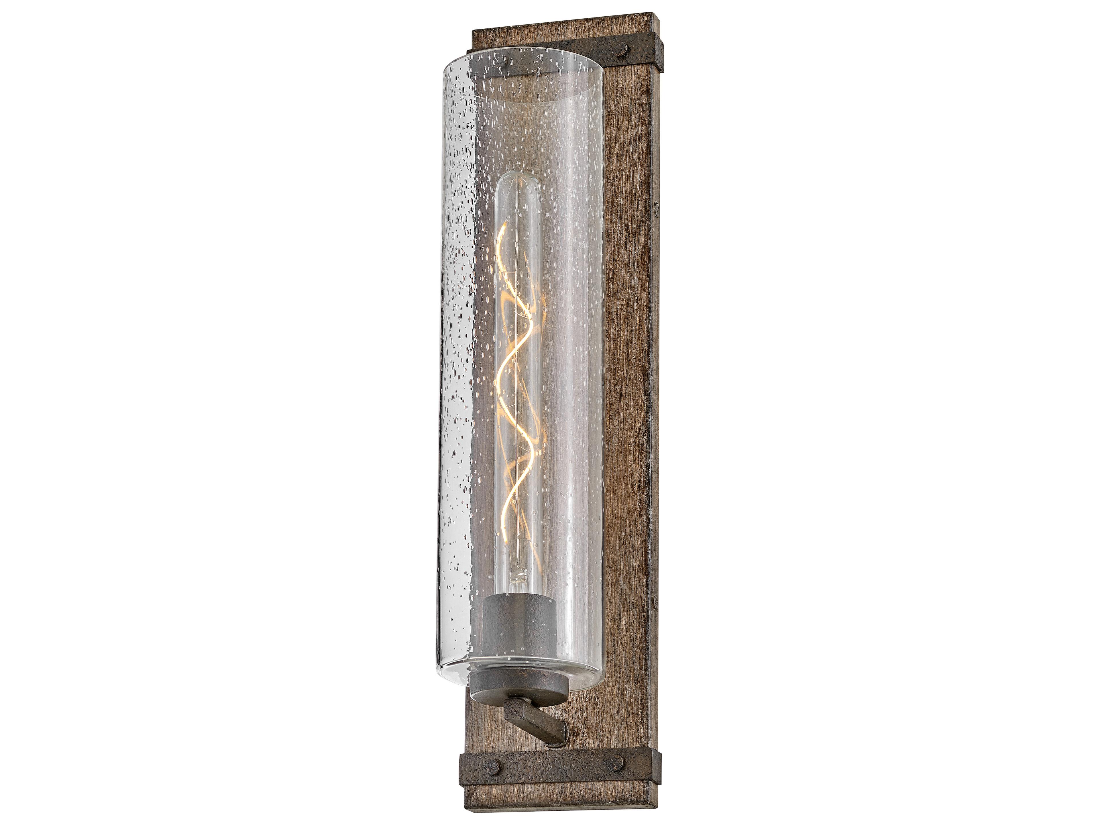 Hinkley Sawyer 1-Light Sequoia Iron Rust Brown Glass LED Wall Sconce