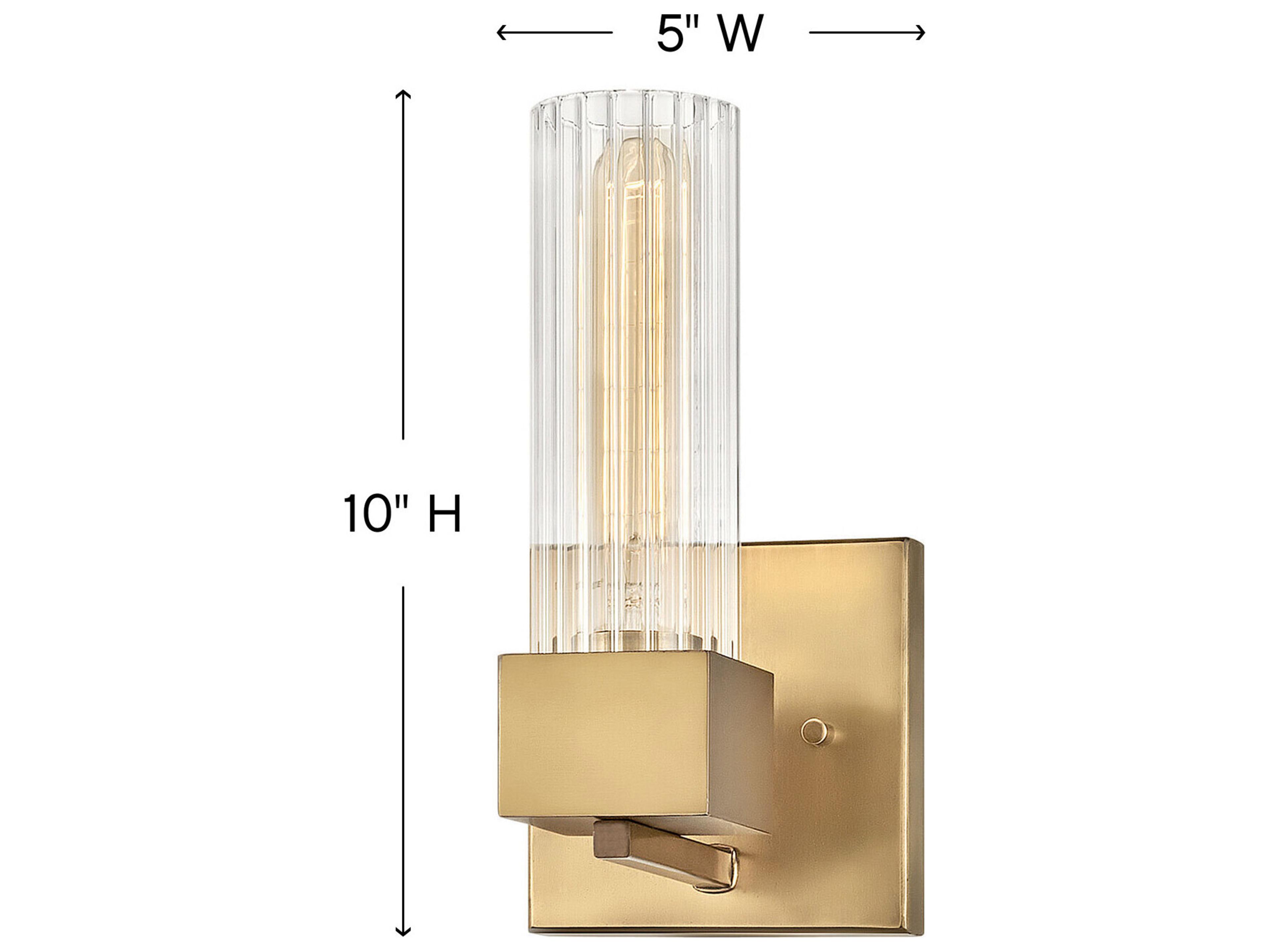 Hinkley Xander 1-Light Heritage Brass Glass Wall Sconce