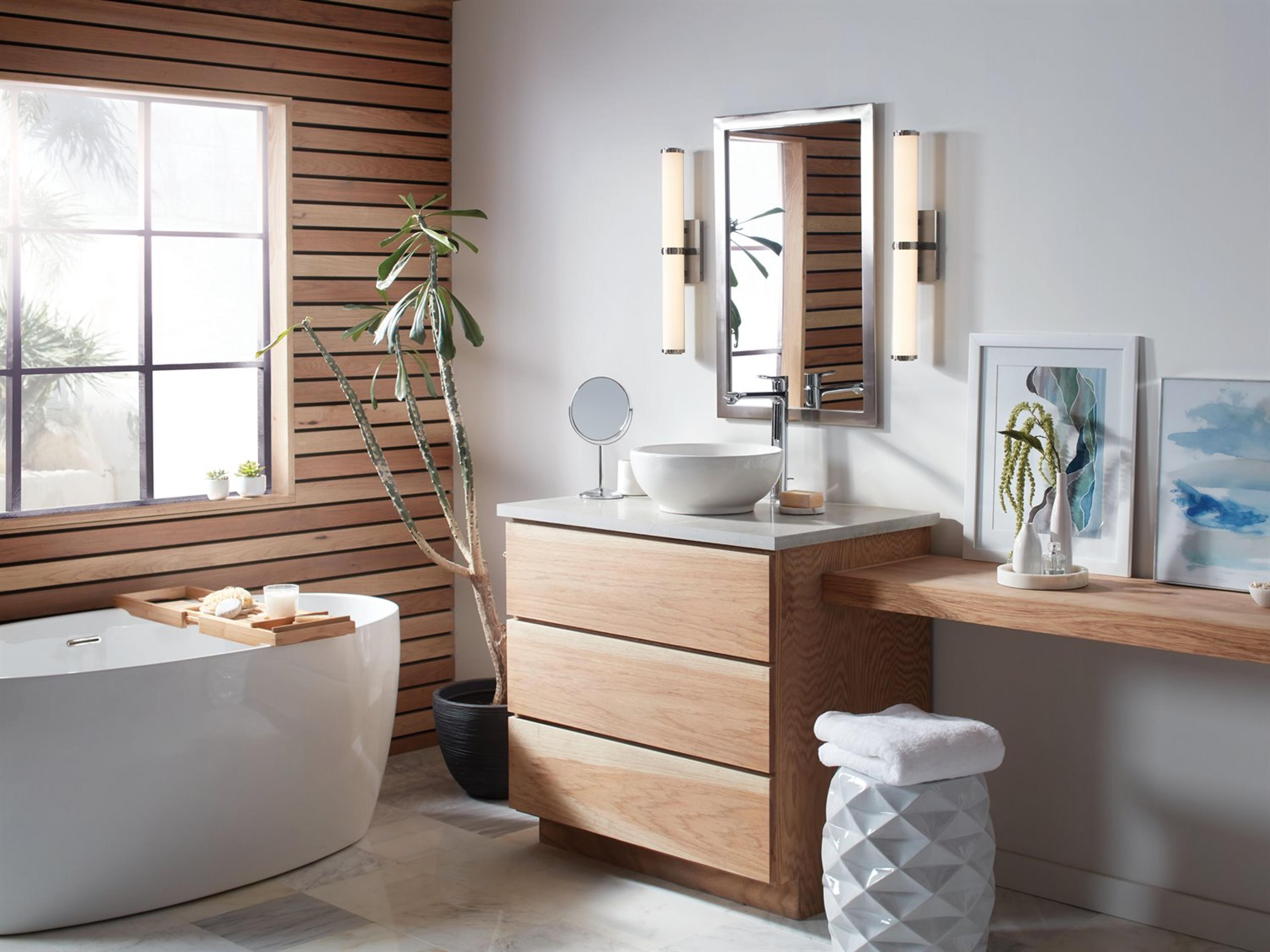 Hinkley Simi 1-Light Brushed Nickel Glass LED Vanity Light