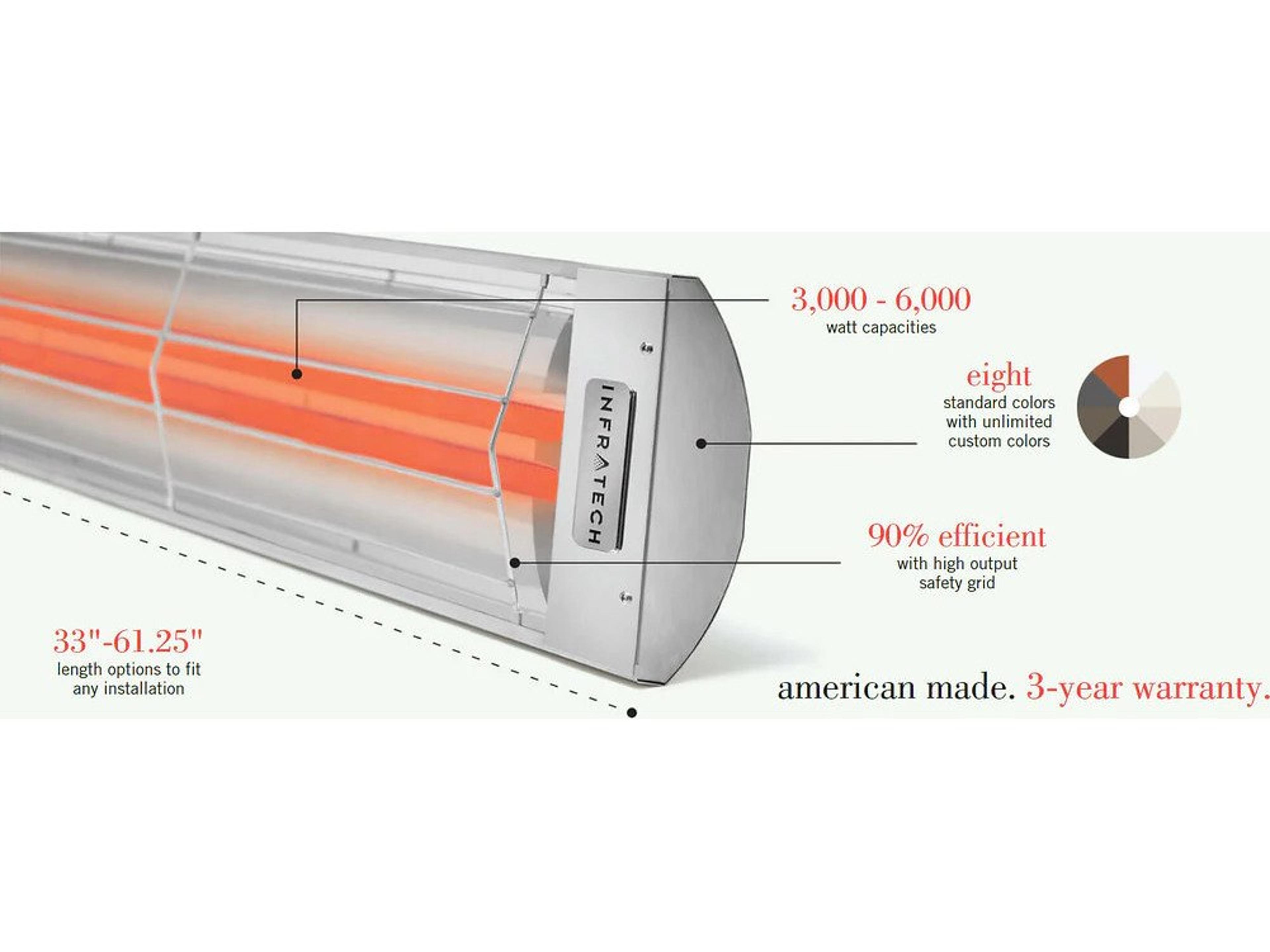 Infratech Cd Series Stainless Steel Patio Heater3000W 277V 10.83 Amps