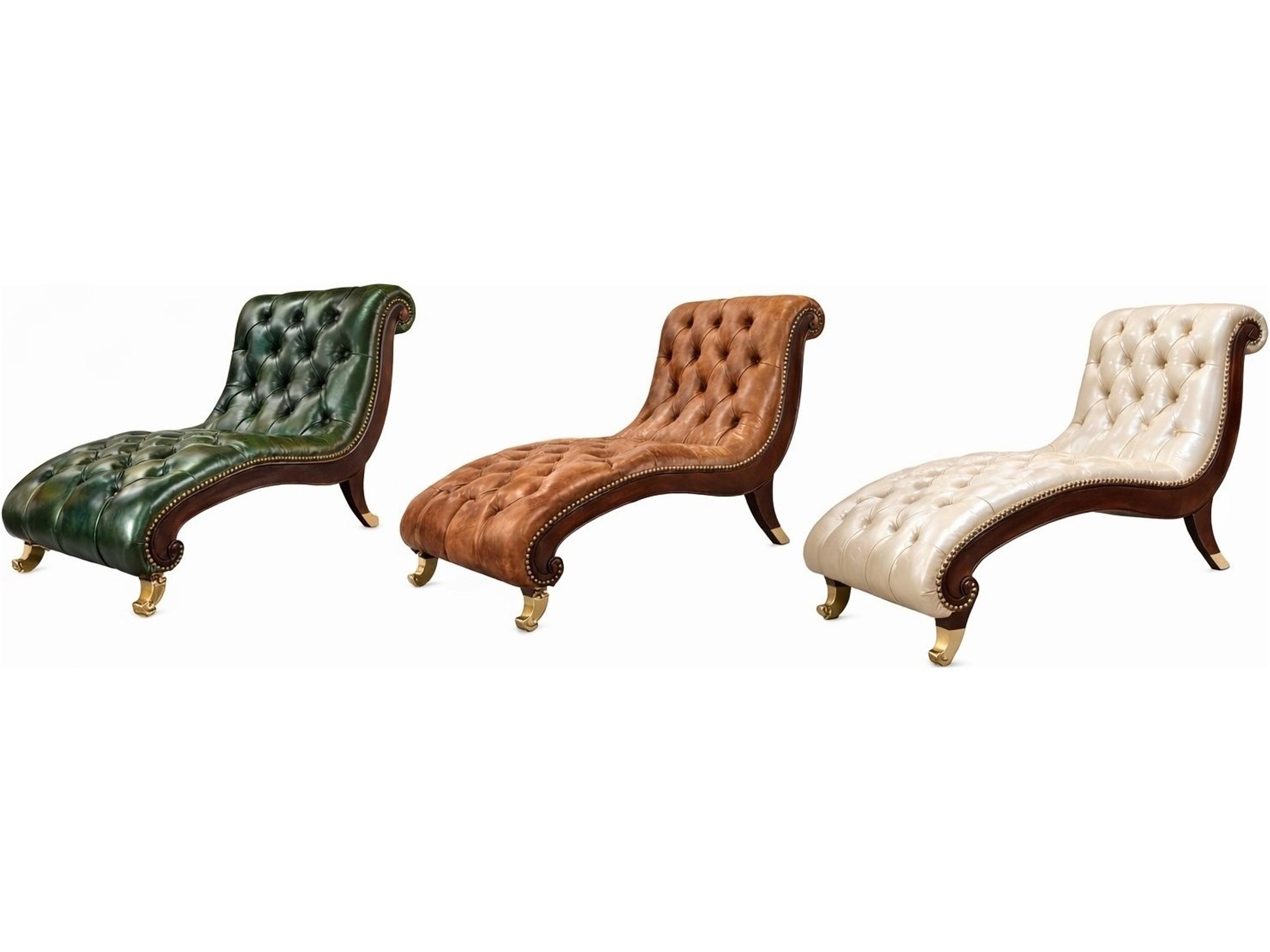 82181 Black Leather Chaise