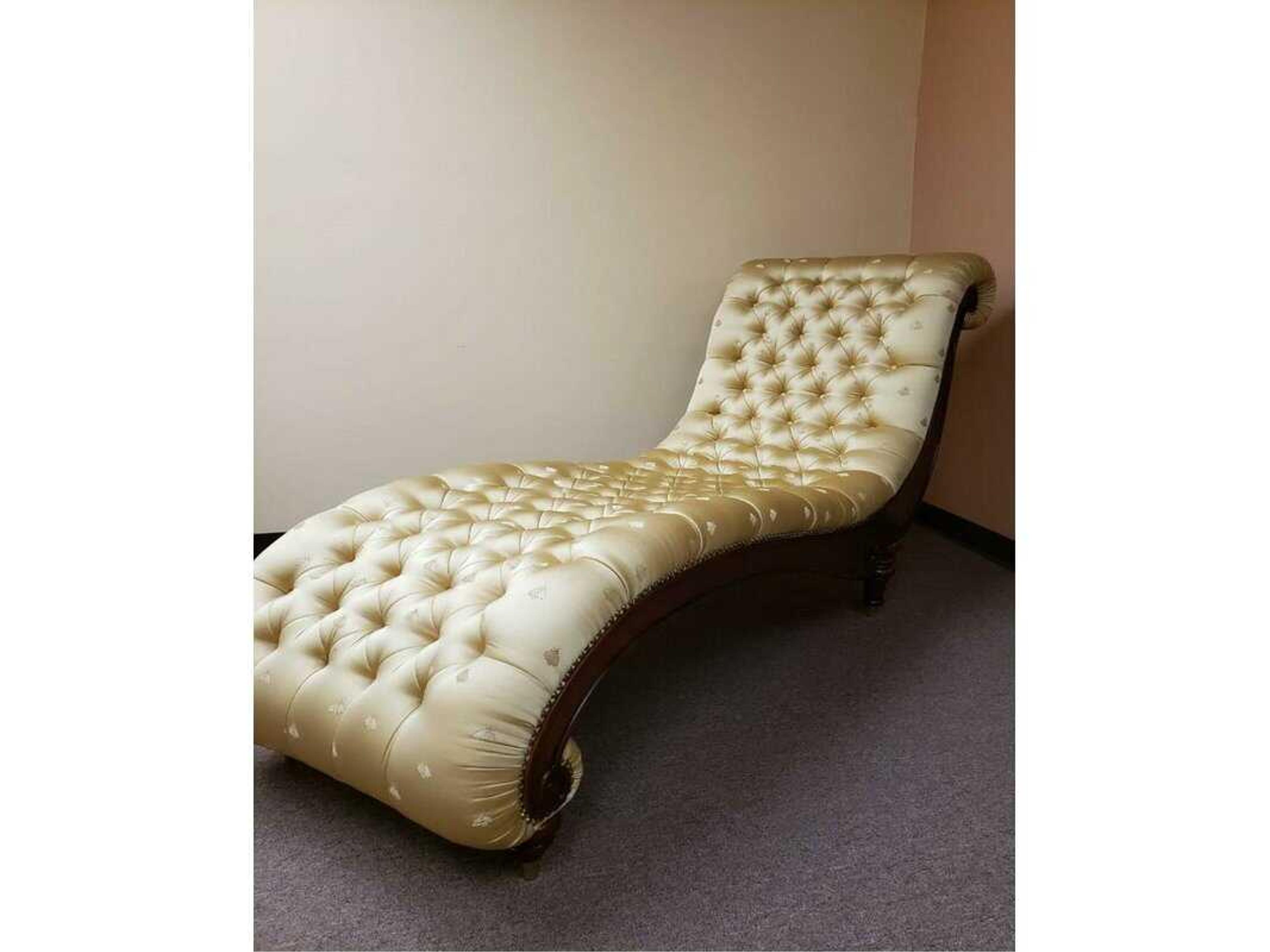 82181 Cream Leather Chaise