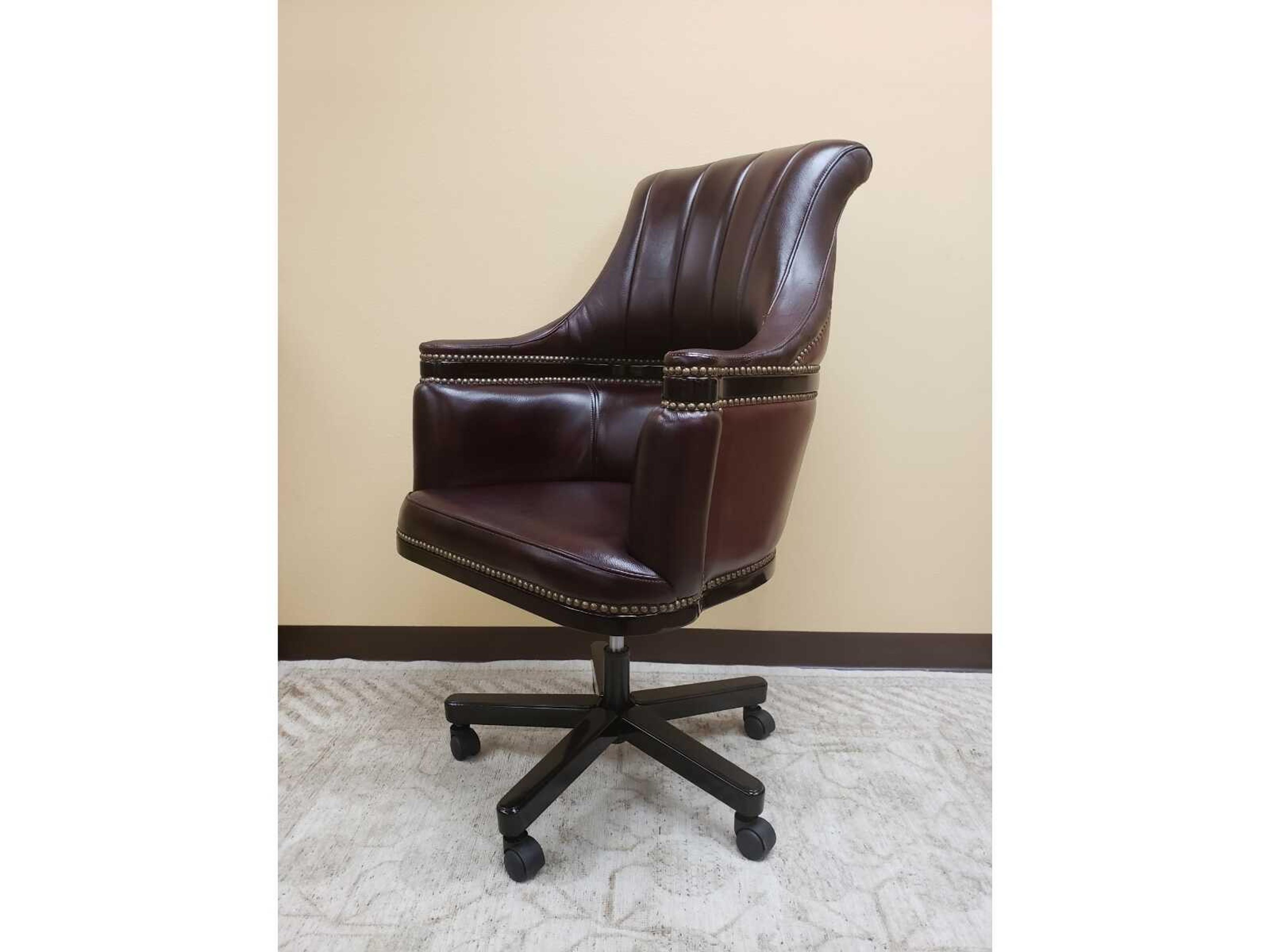 A-2 Brown Leather Swivel Executive Desk Chair