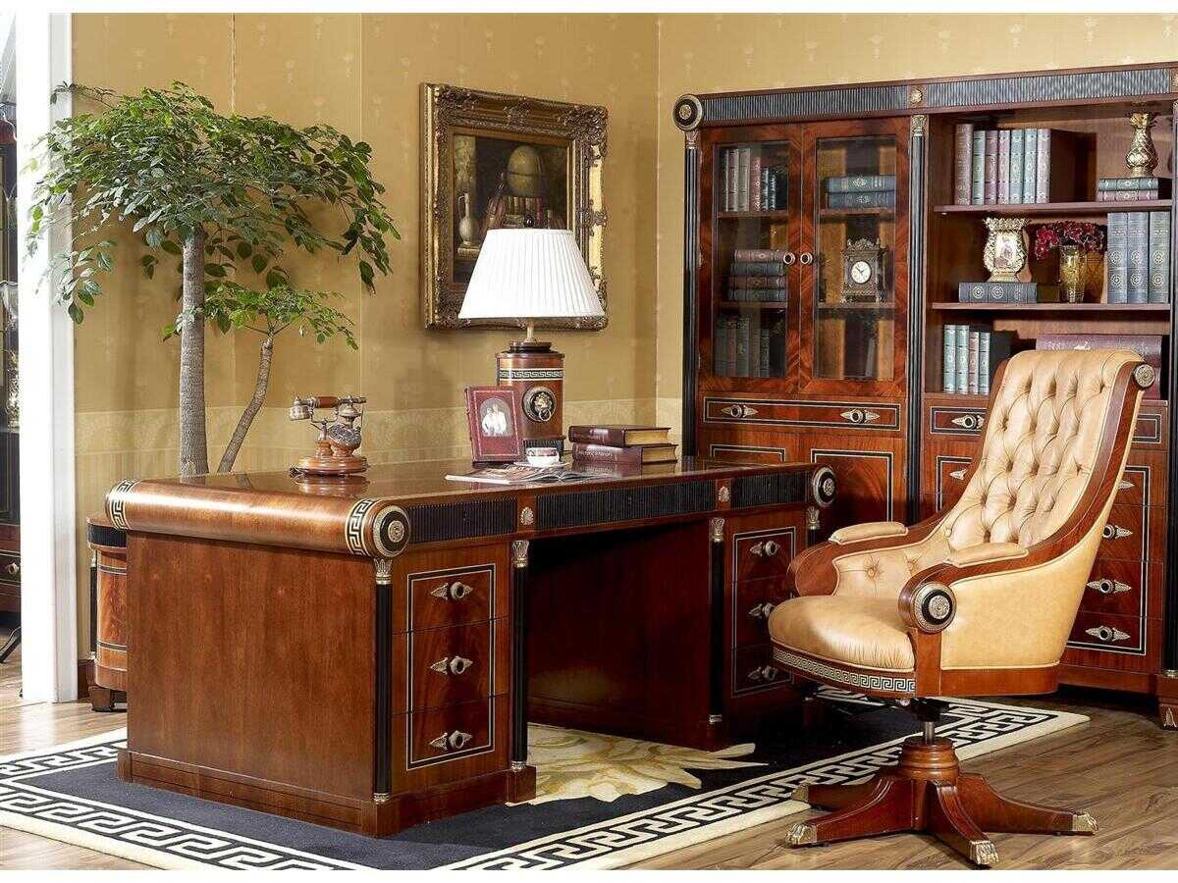 E-10 Brown Hardwood Executive Desk