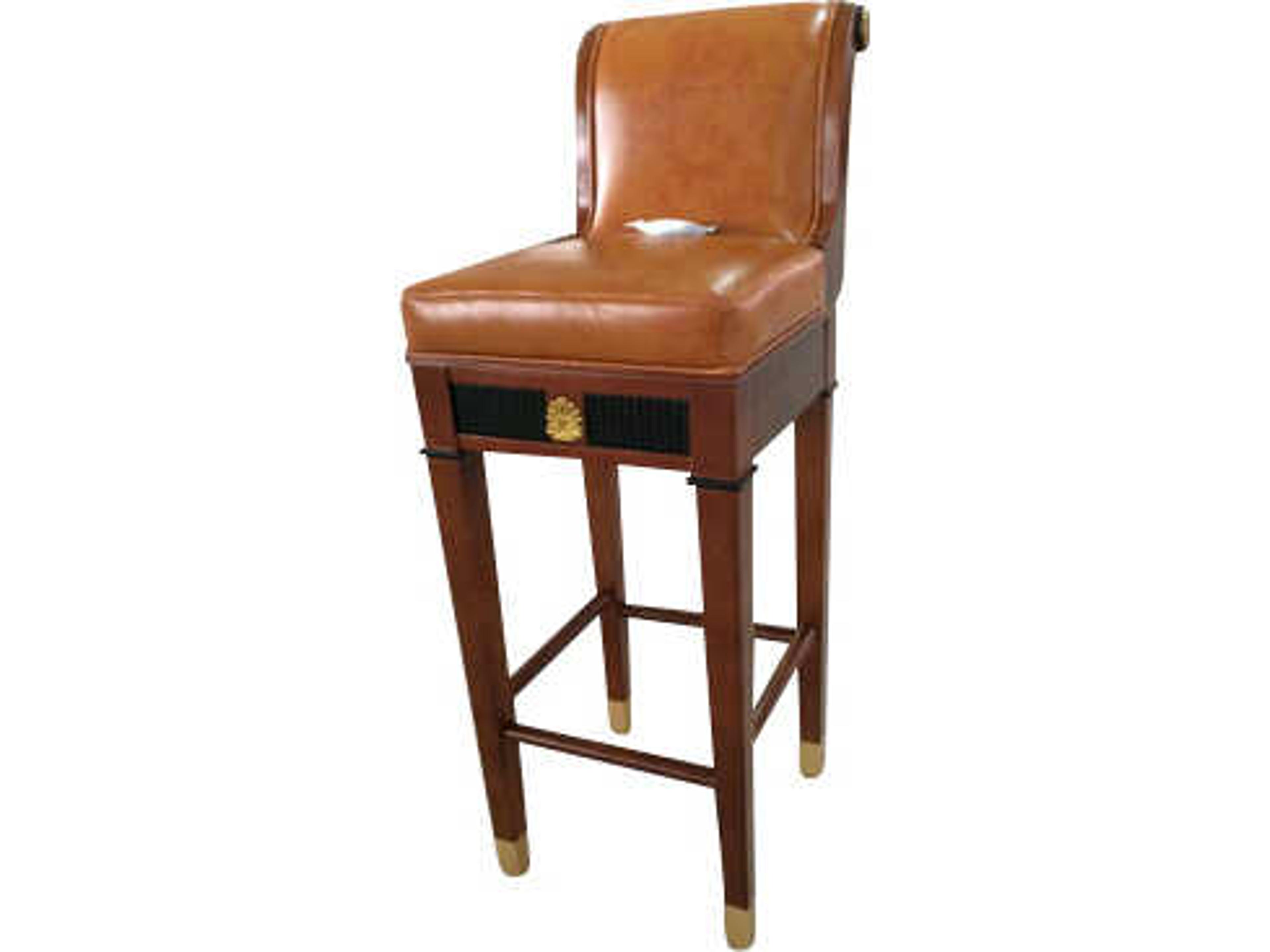E-10 Leather Hardwood Bar Stool