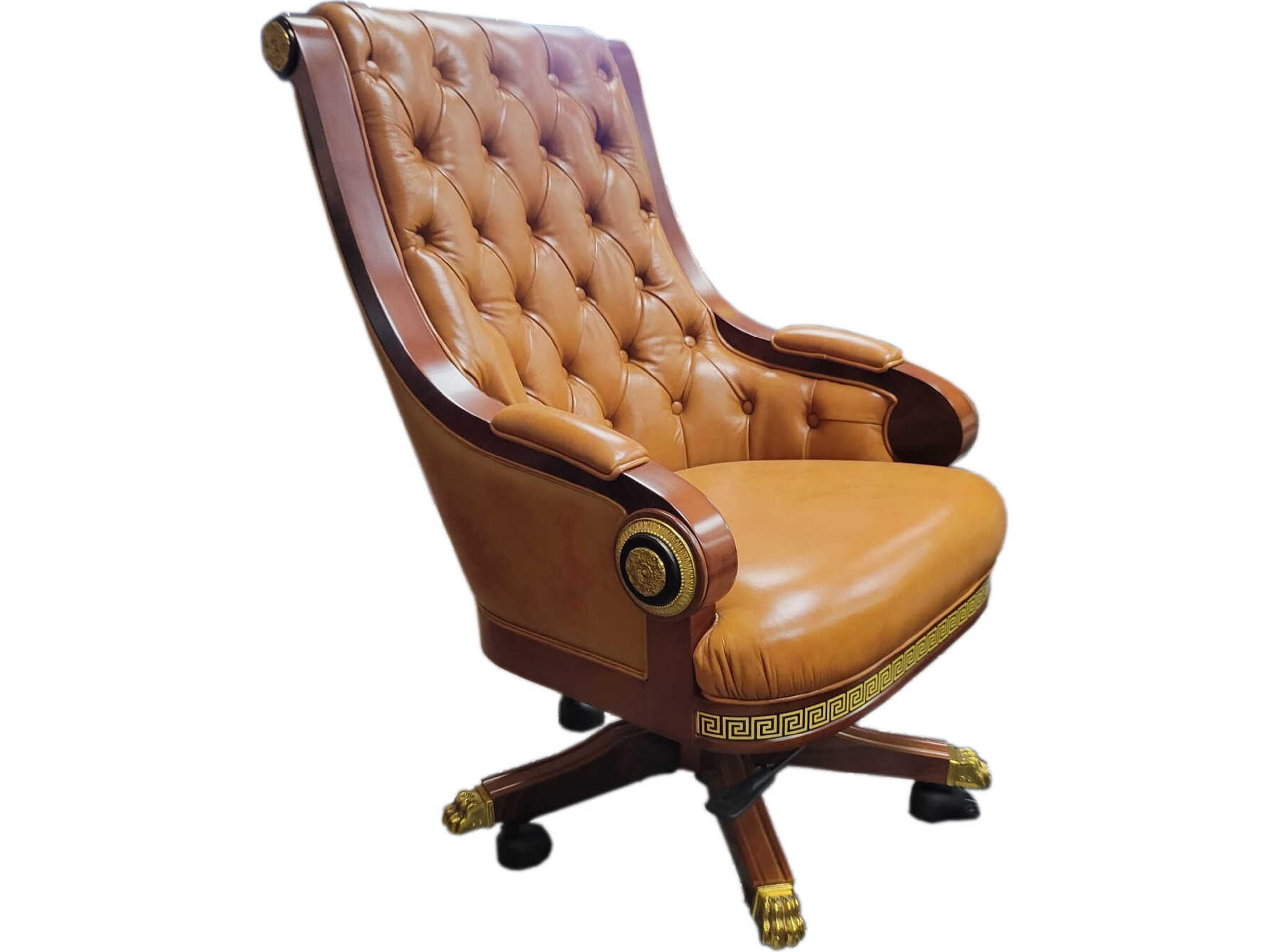 E-10 Beige Adjustable Swivel Executive Desk Chair