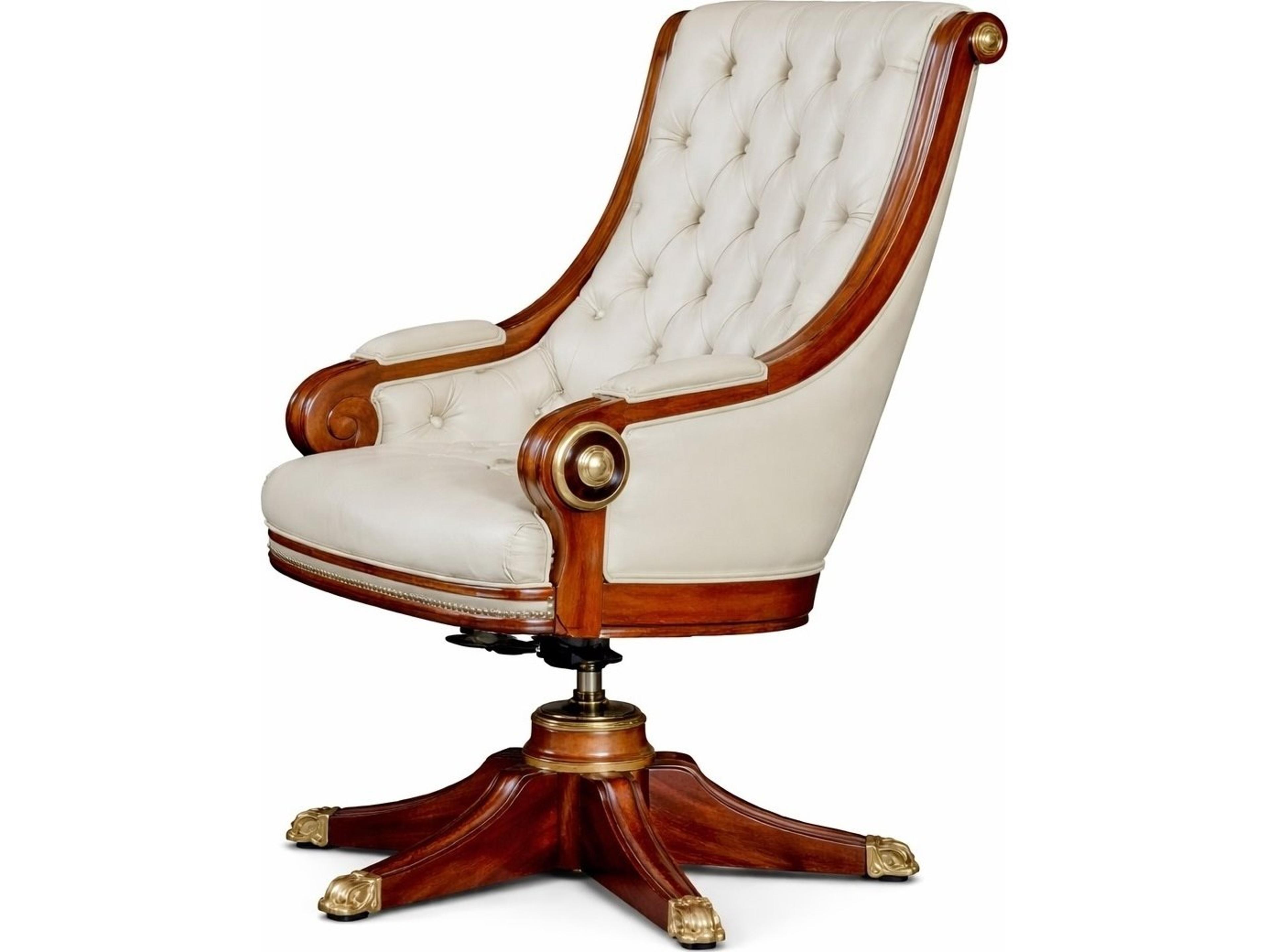 E-10 Brown Leather Swivel Adjustable Executive Desk Chair