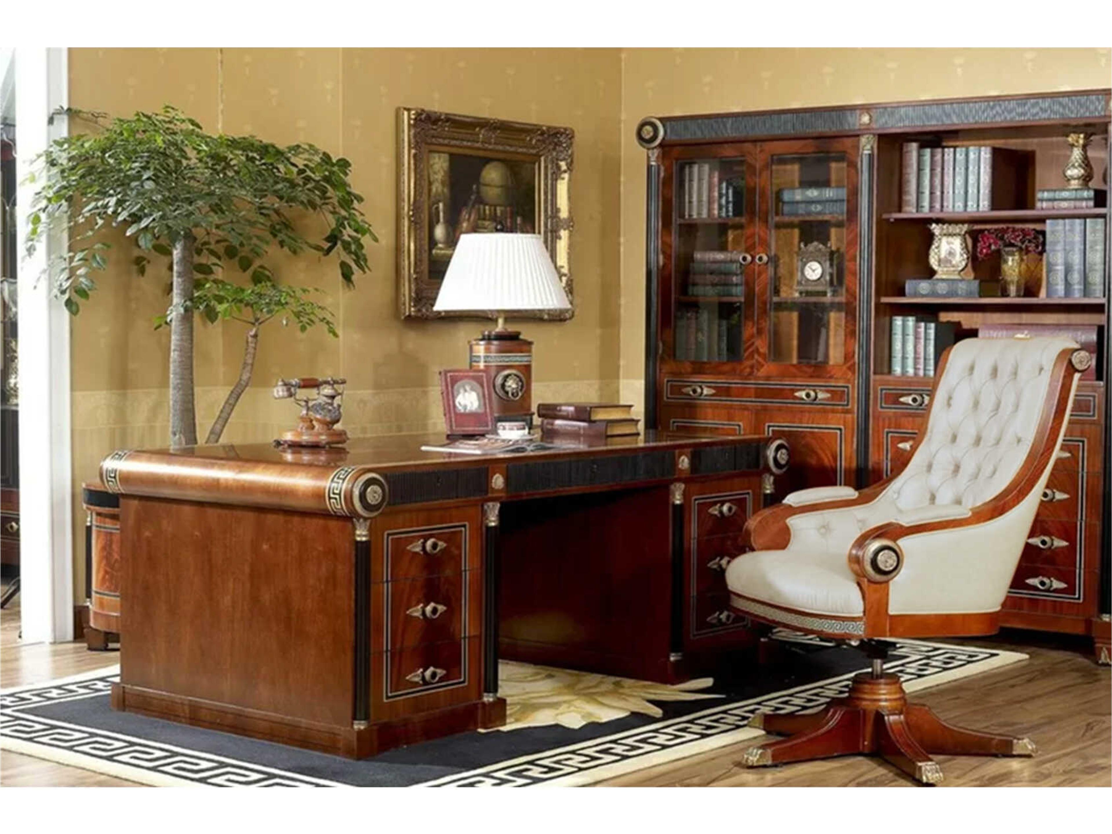 Infinity Furniture Import E-10 Brown Leather Swivel Adjustable Executive Desk Chair