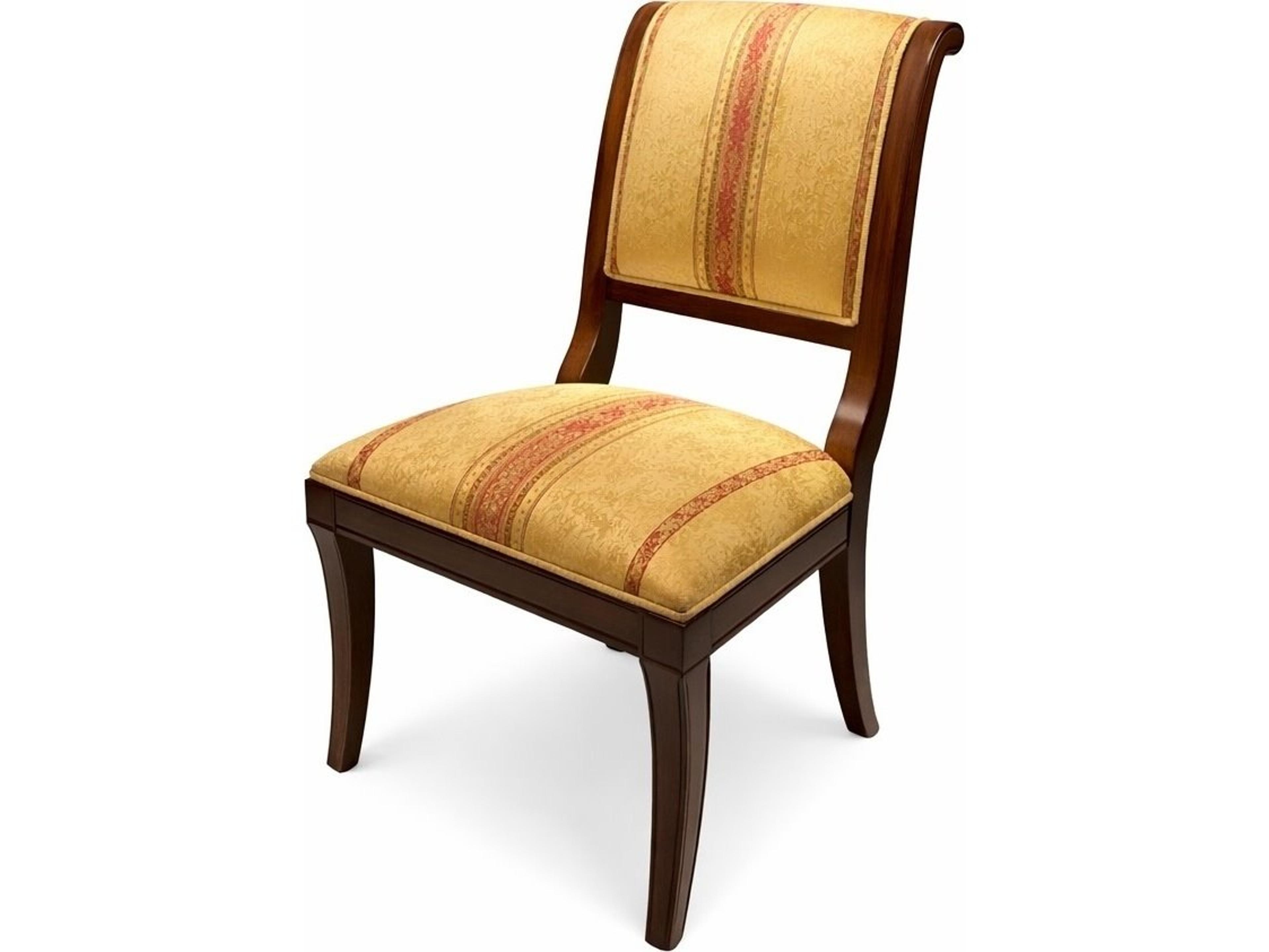 E-10 Hardwood Brown Upholstered Armless Dining Chair