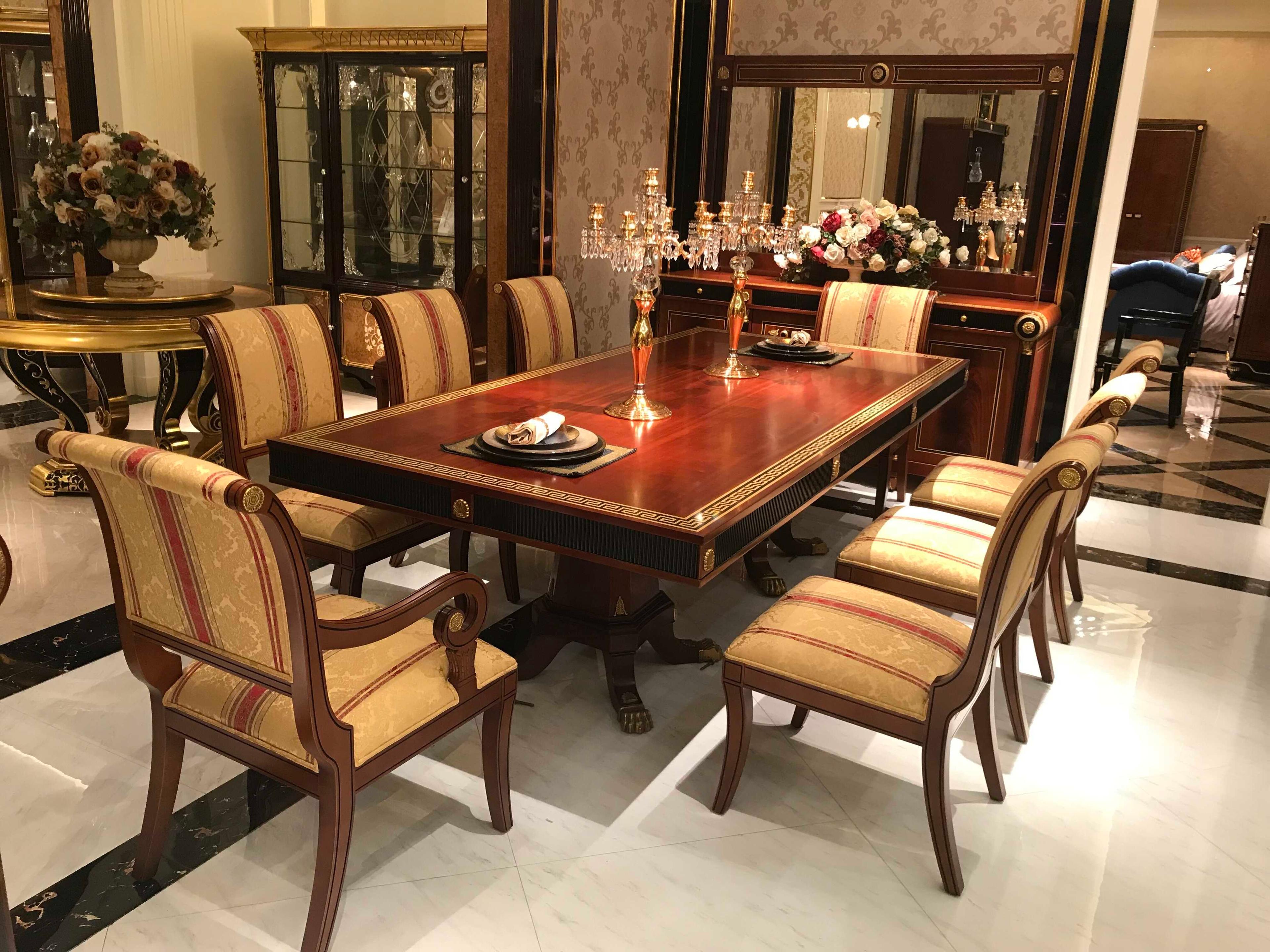 Infinity Furniture Import E-10 Walnut Wood Dining Room Set