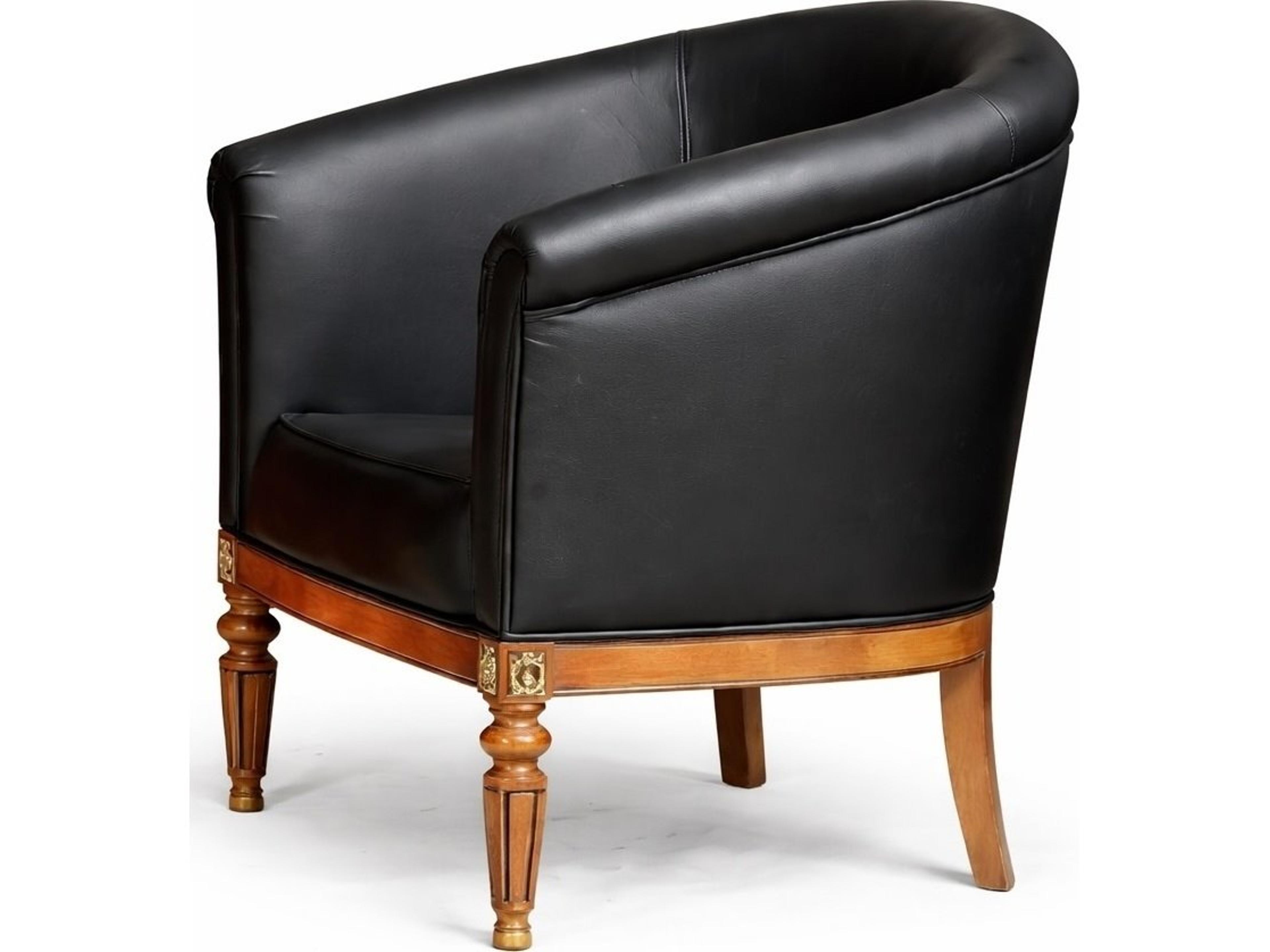 E-10 Black Leather Accent Chair