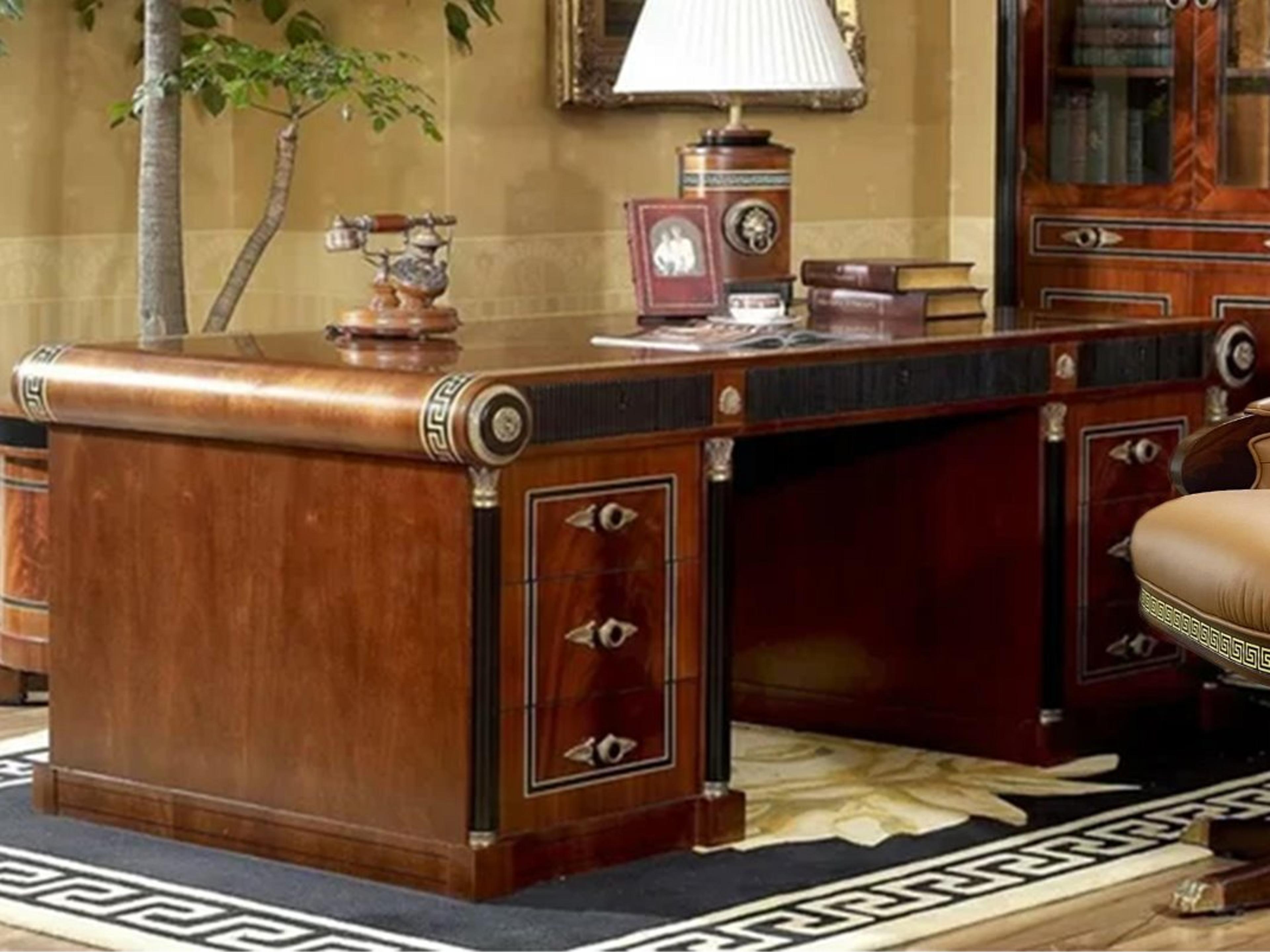 E-10 Brown Cherry Wood Writing Desk