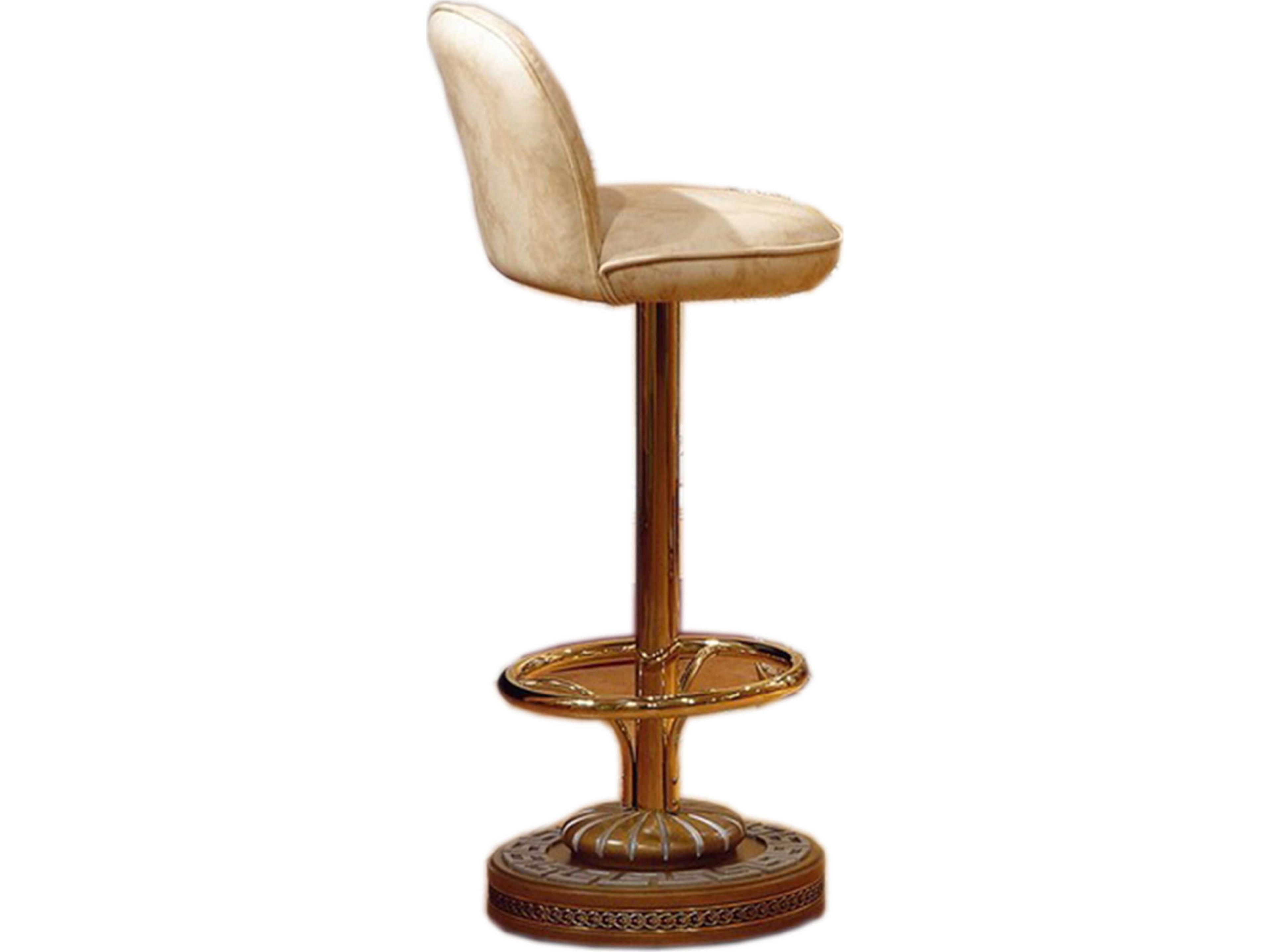 E-16 Leather Swivel Solid Wood Bar Stool