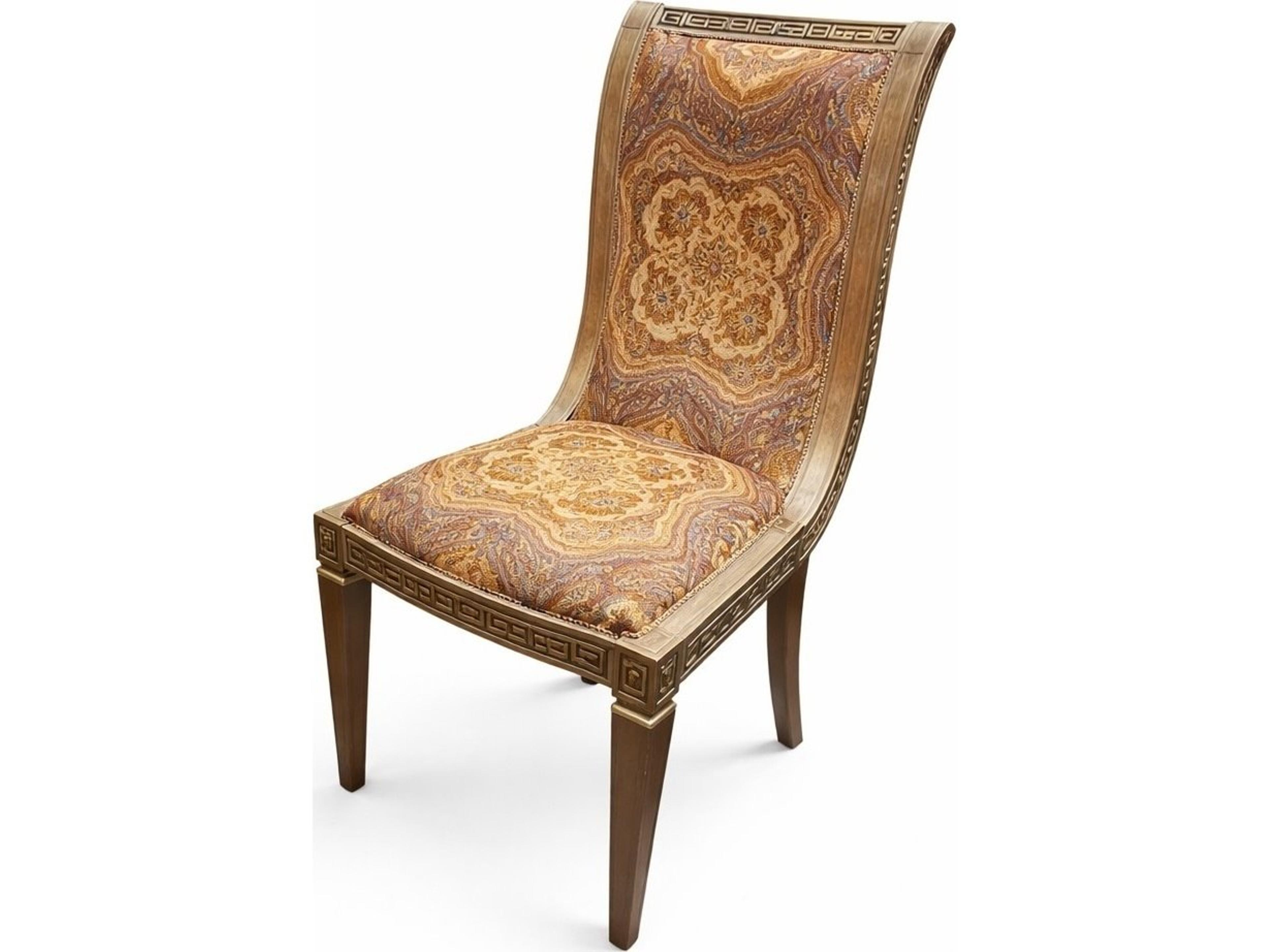 E-16 Solid Wood Champagne Upholstered Armless Dining Chair