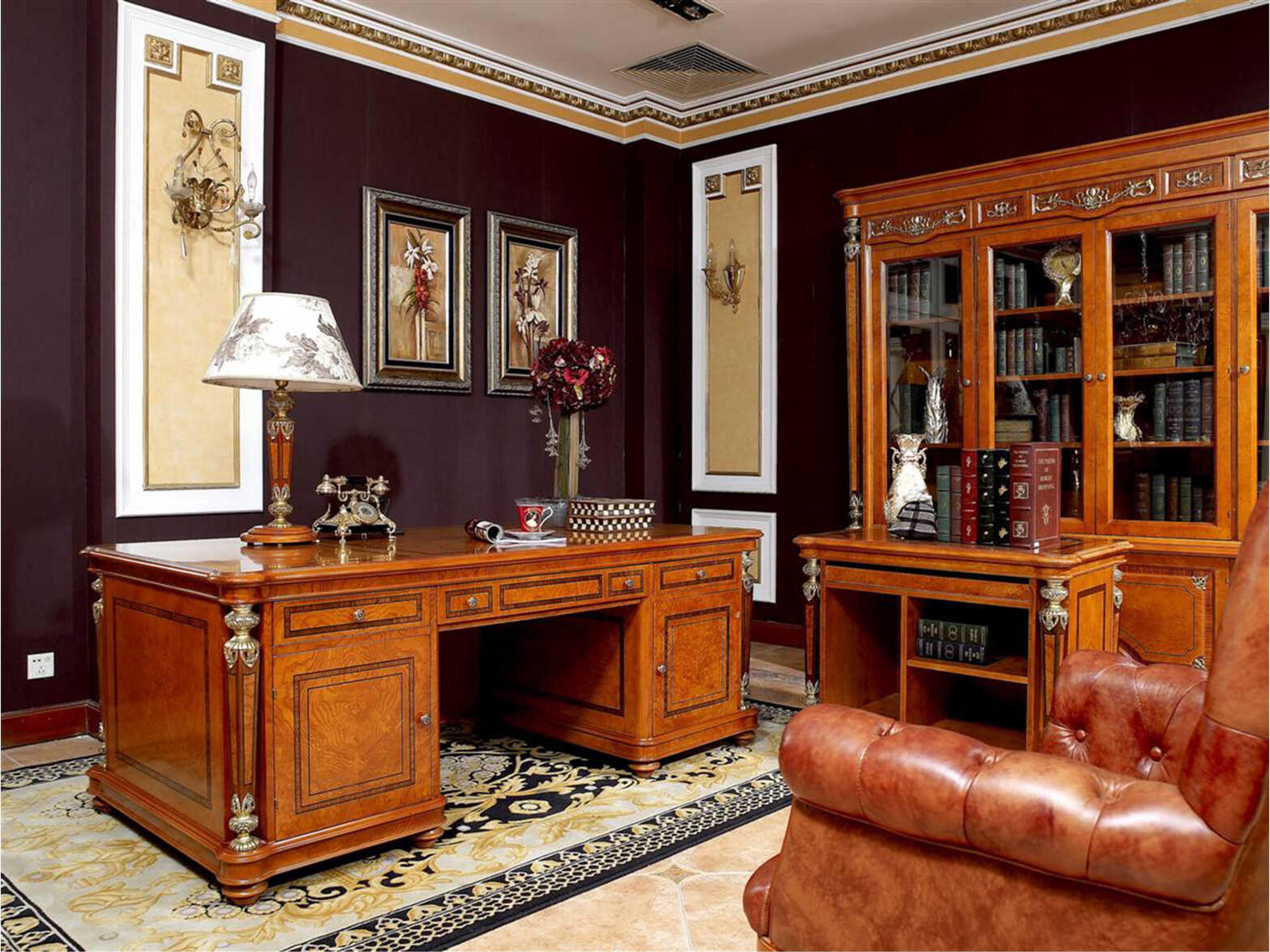 Infinity Furniture Import E-29 Brown Solid Wood Executive Desk