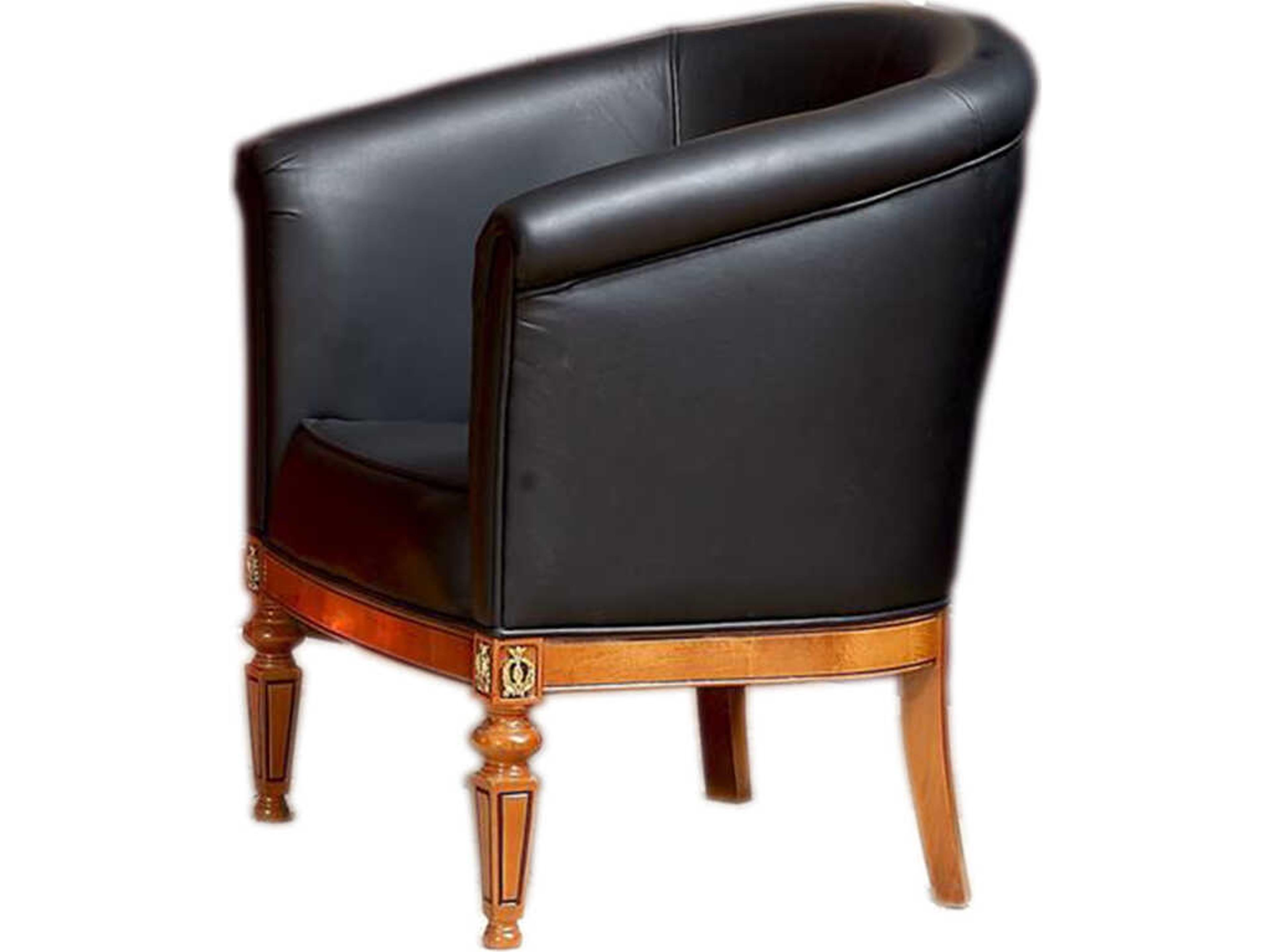 E-29 Black Leather Accent Chair