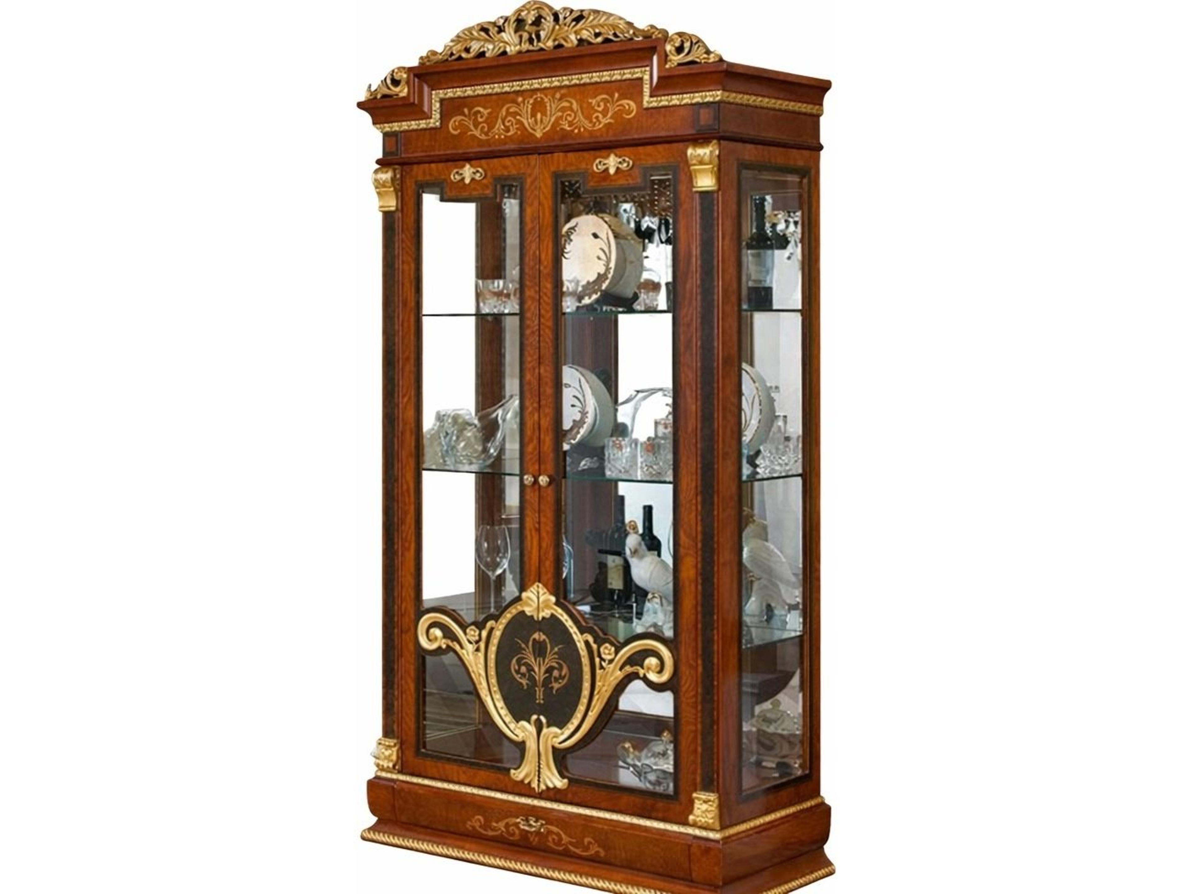 E-38 Walnut Wood Display Cabinet