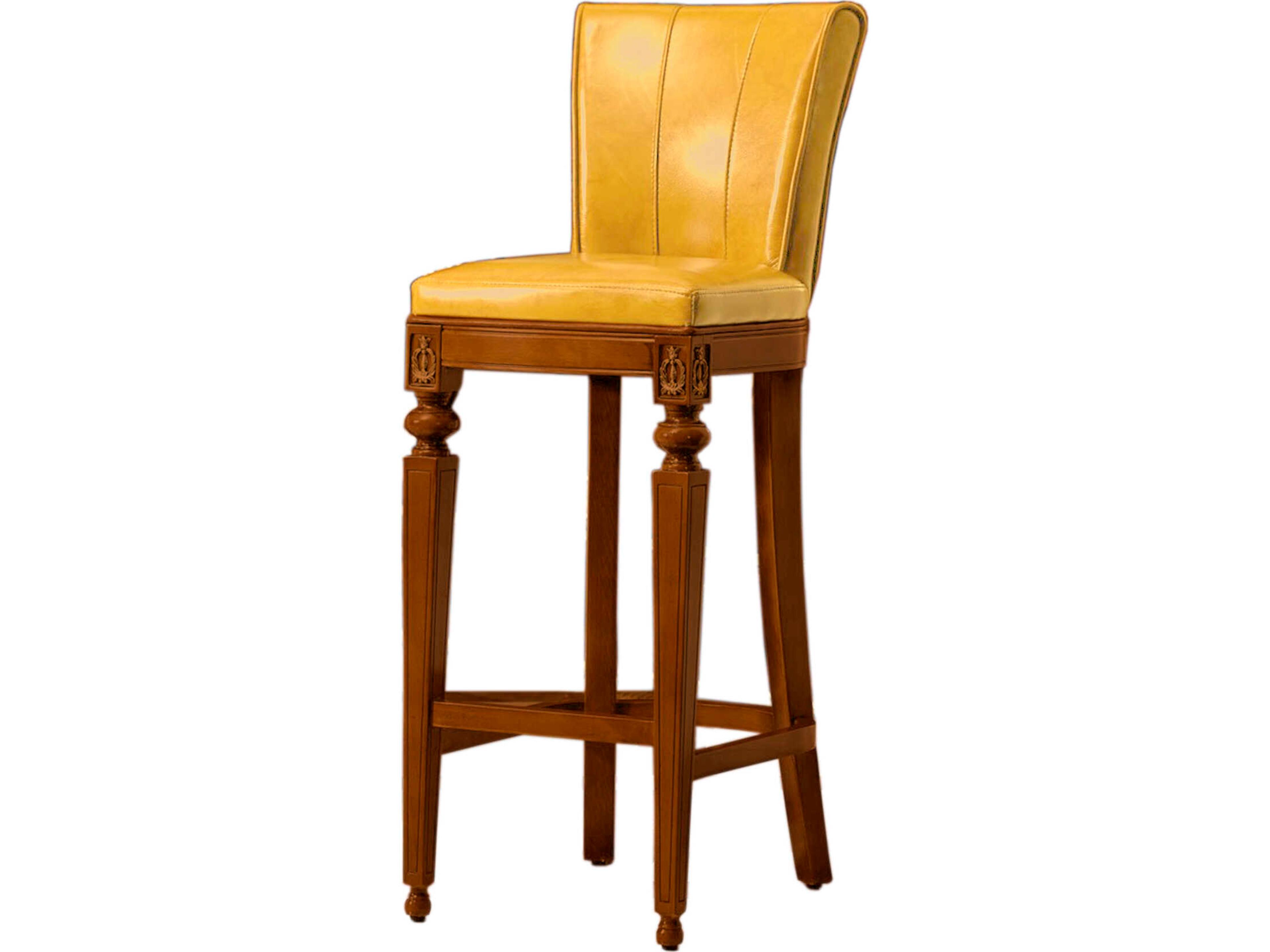 E-38-b Leather Hardwood Bar Stool