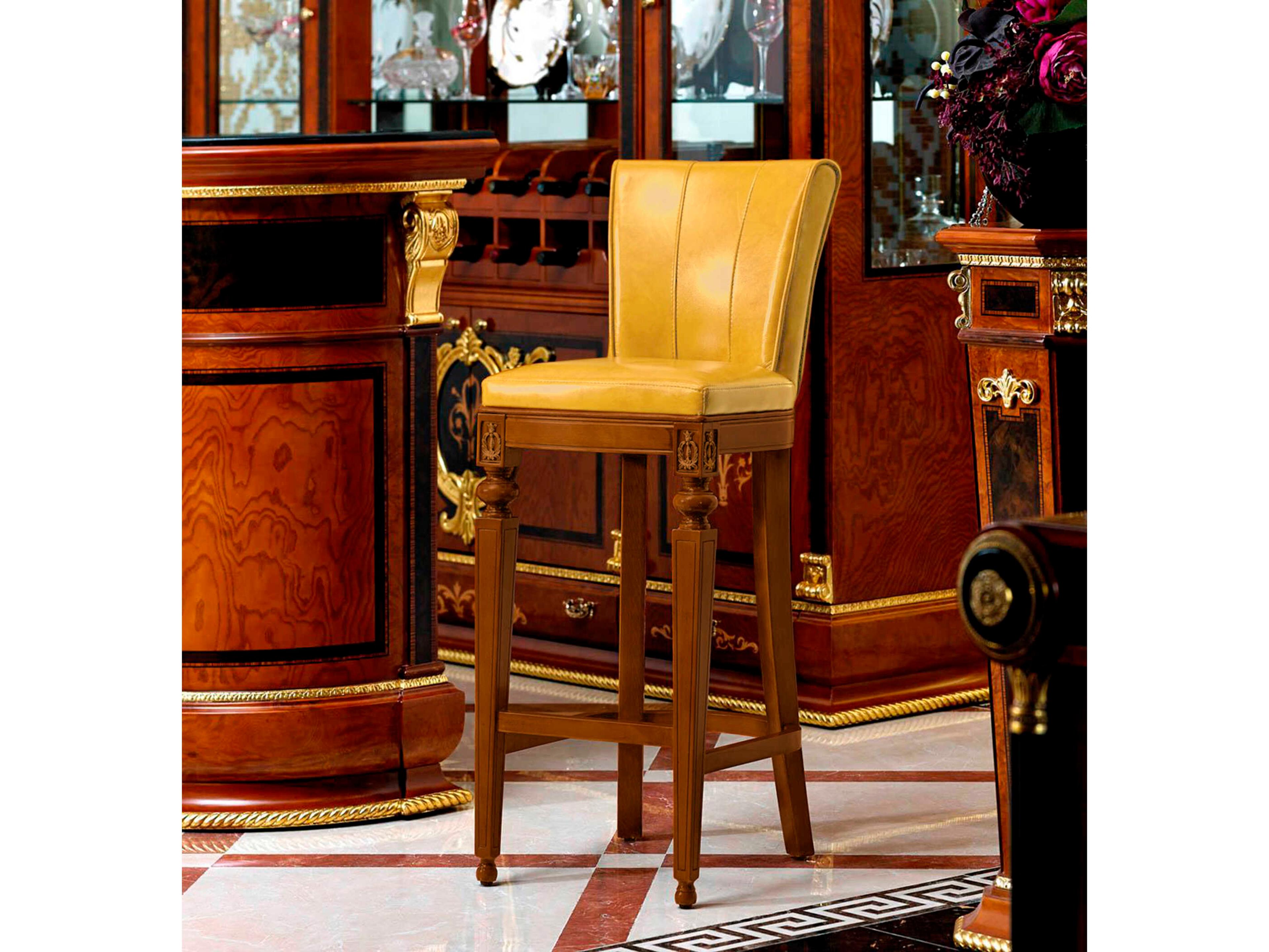 Infinity Furniture Import E-38-b Leather Hardwood Bar Stool