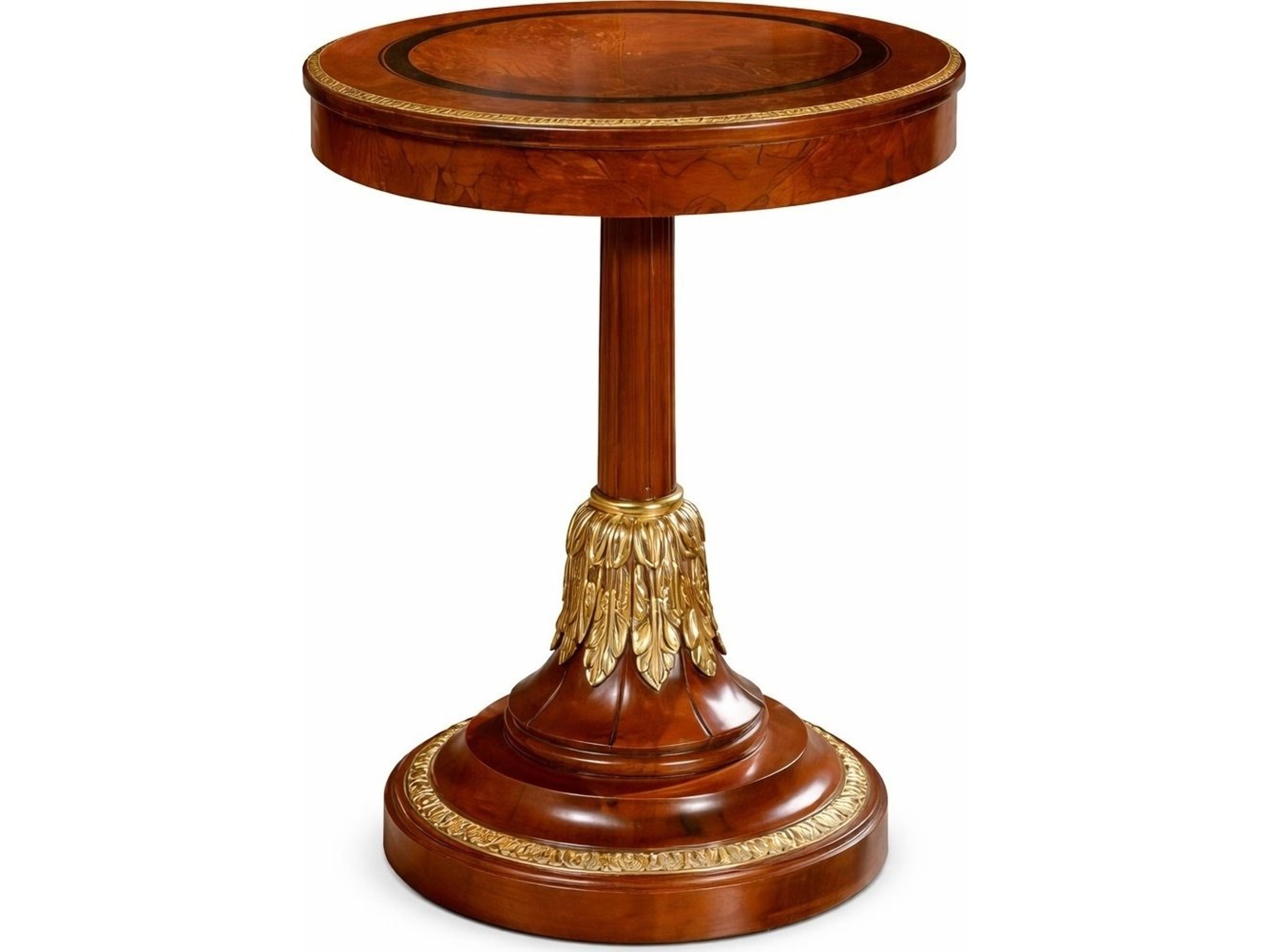 E-38 Round Wood End Table
