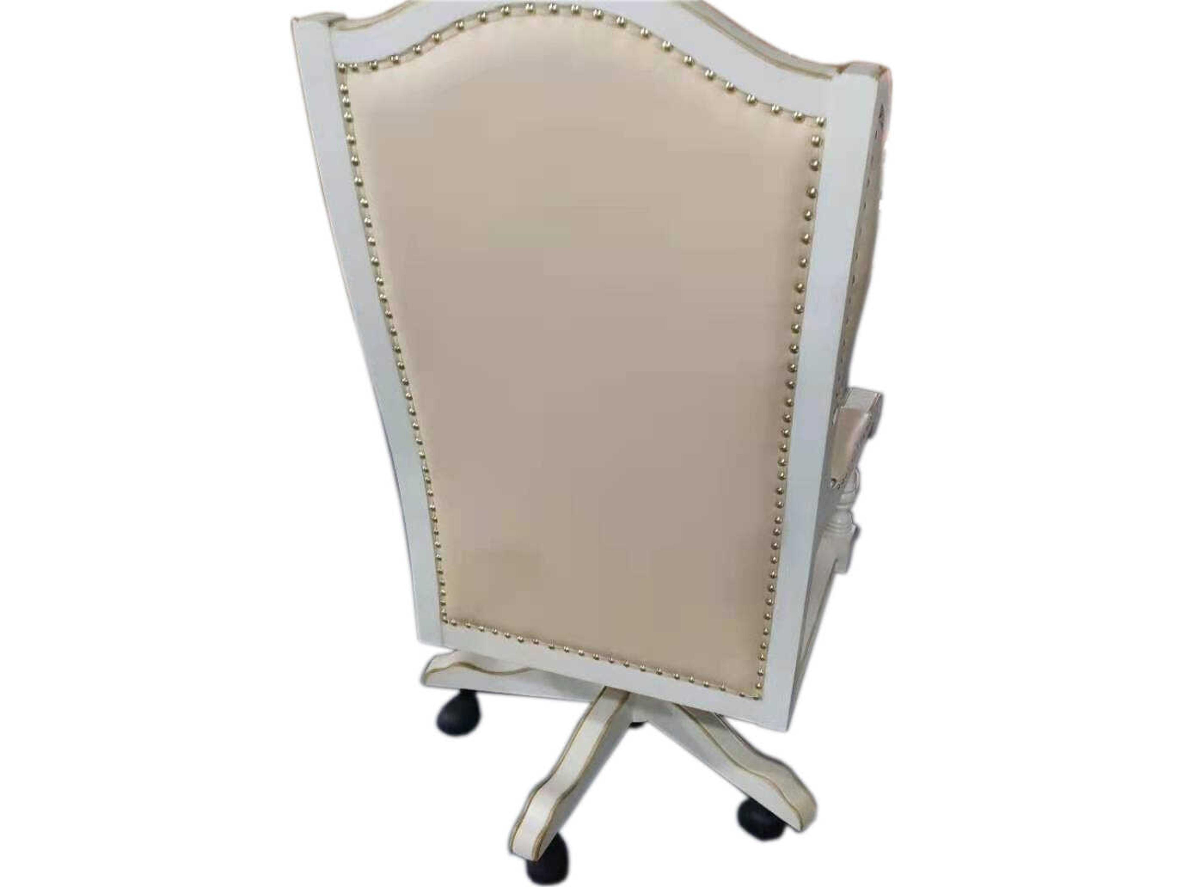 Infinity Furniture Import E-57 Beige Leather Adjustable Swivel Executive Desk Chair