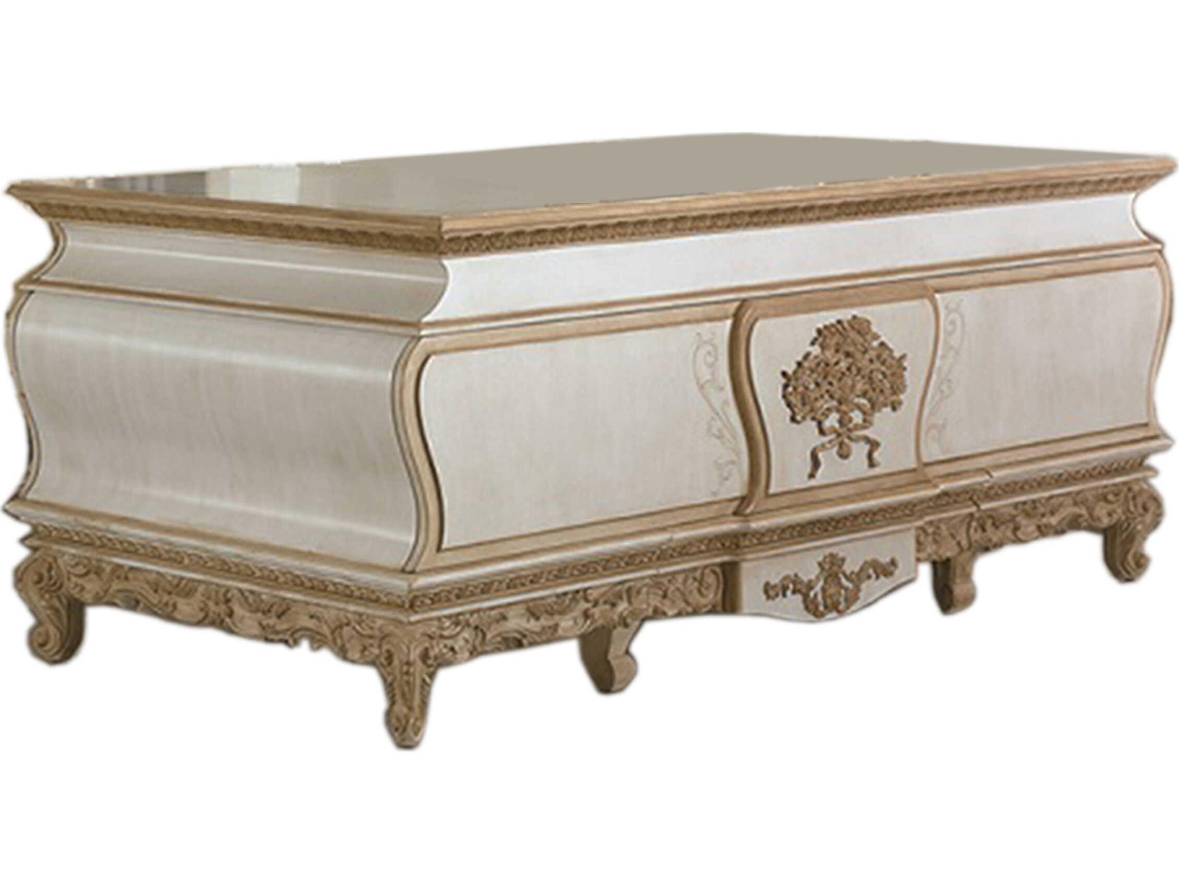 E-57 White Natural Wood Executive Desk