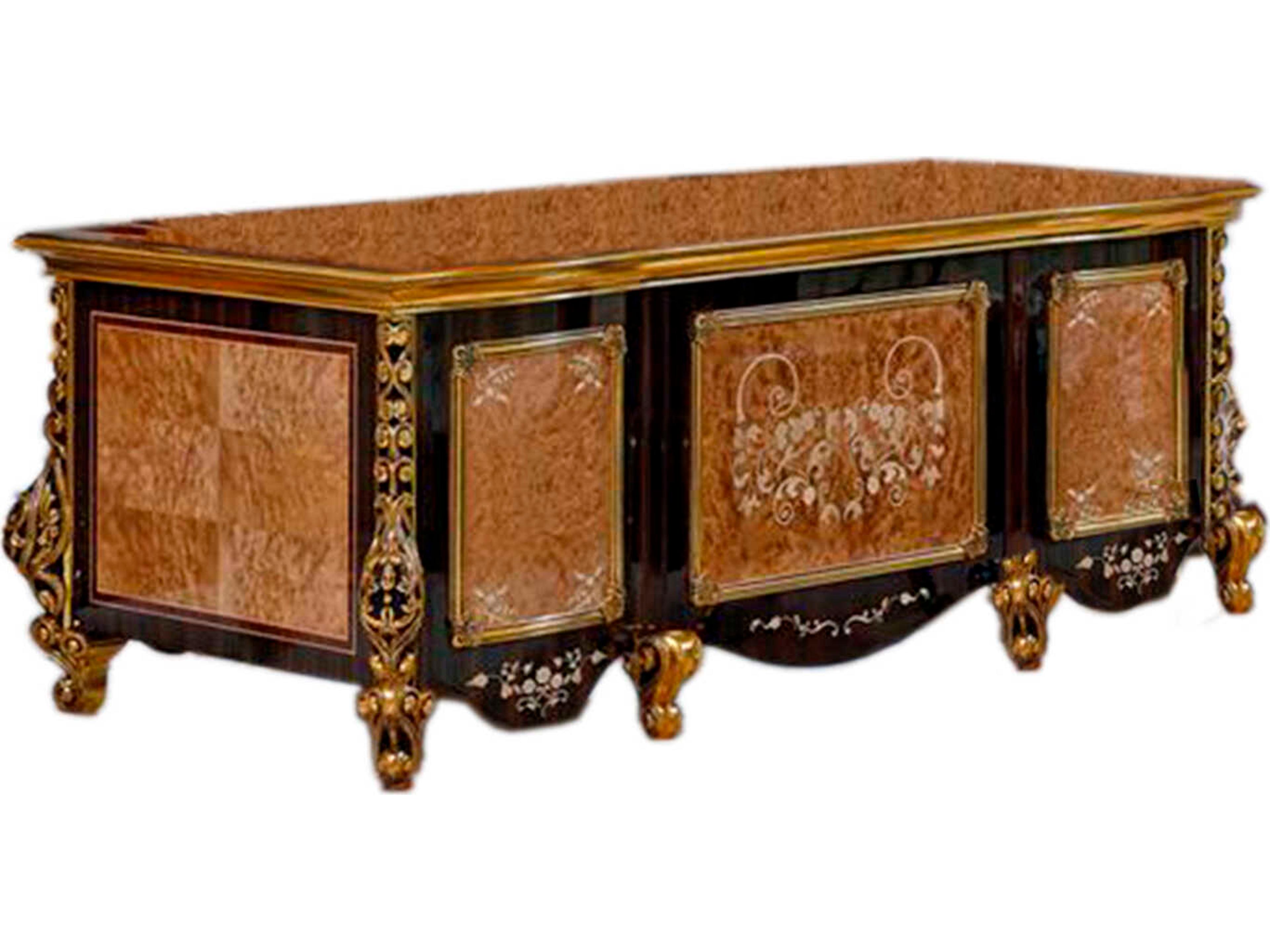 Infinity Furniture Import E-61 Black Natural Wood Executive Desk