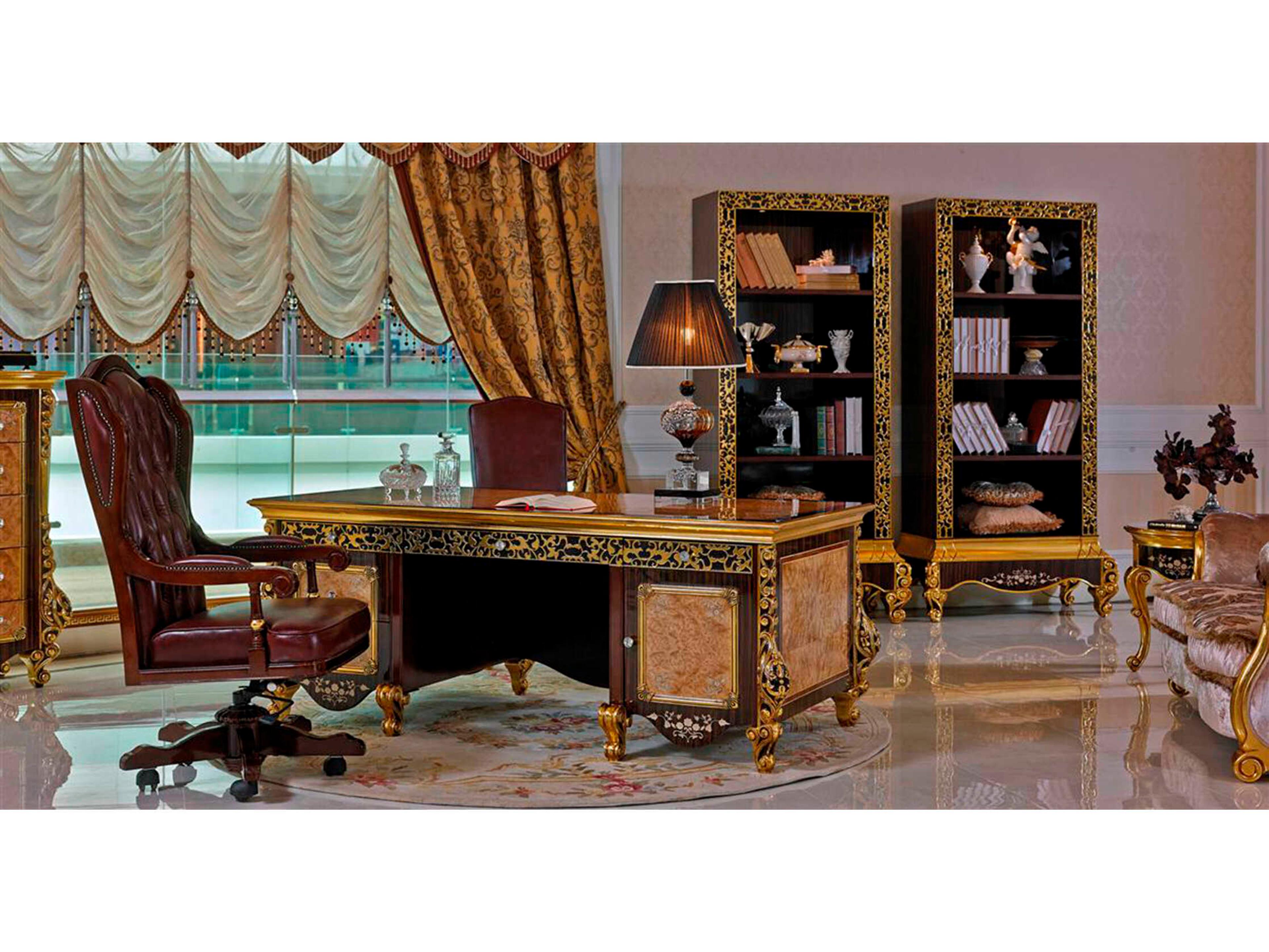 Infinity Furniture Import E-61 Black Natural Wood Executive Desk