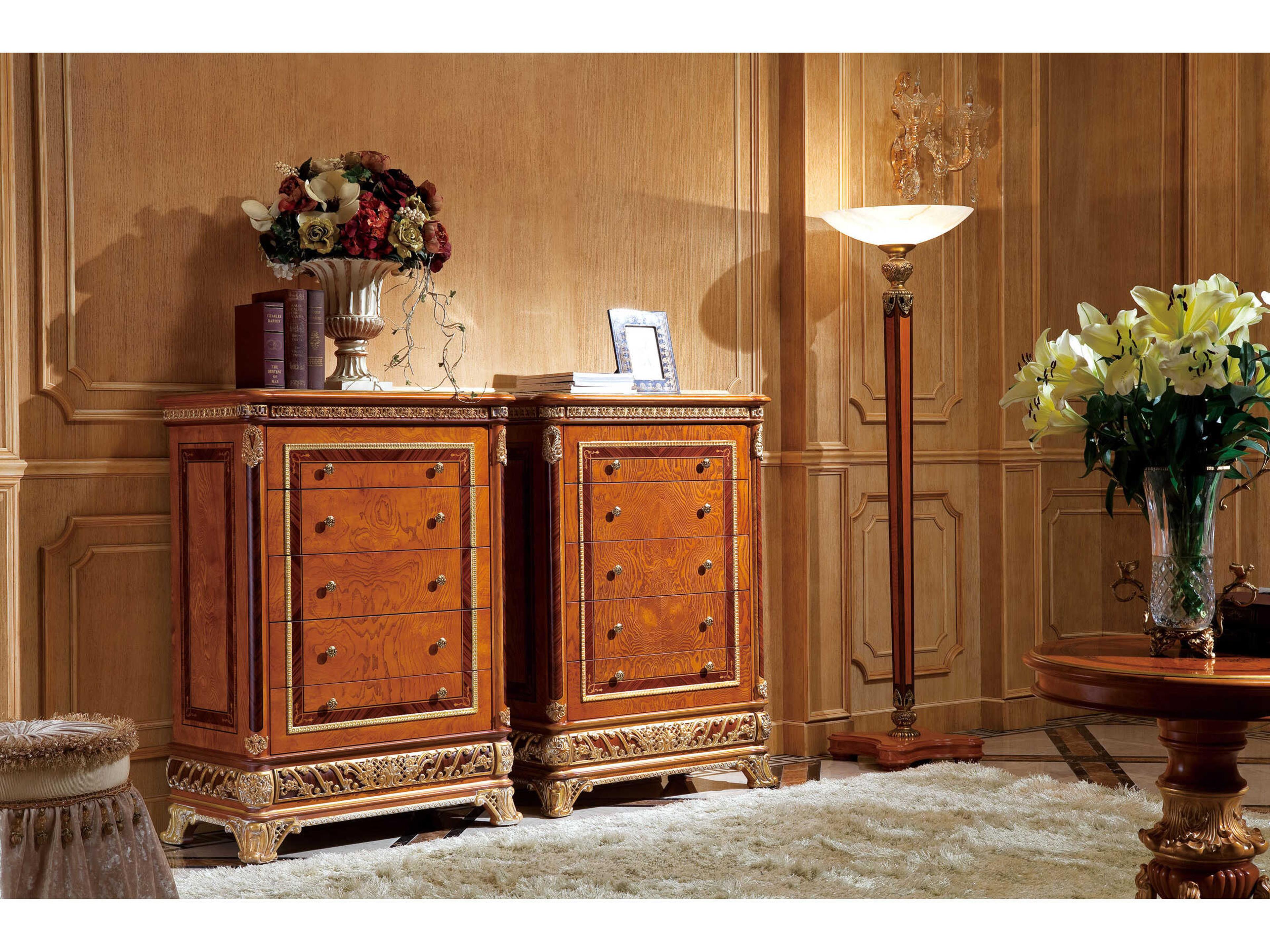 E-62 5-Drawers Brown Solid Wood Dresser