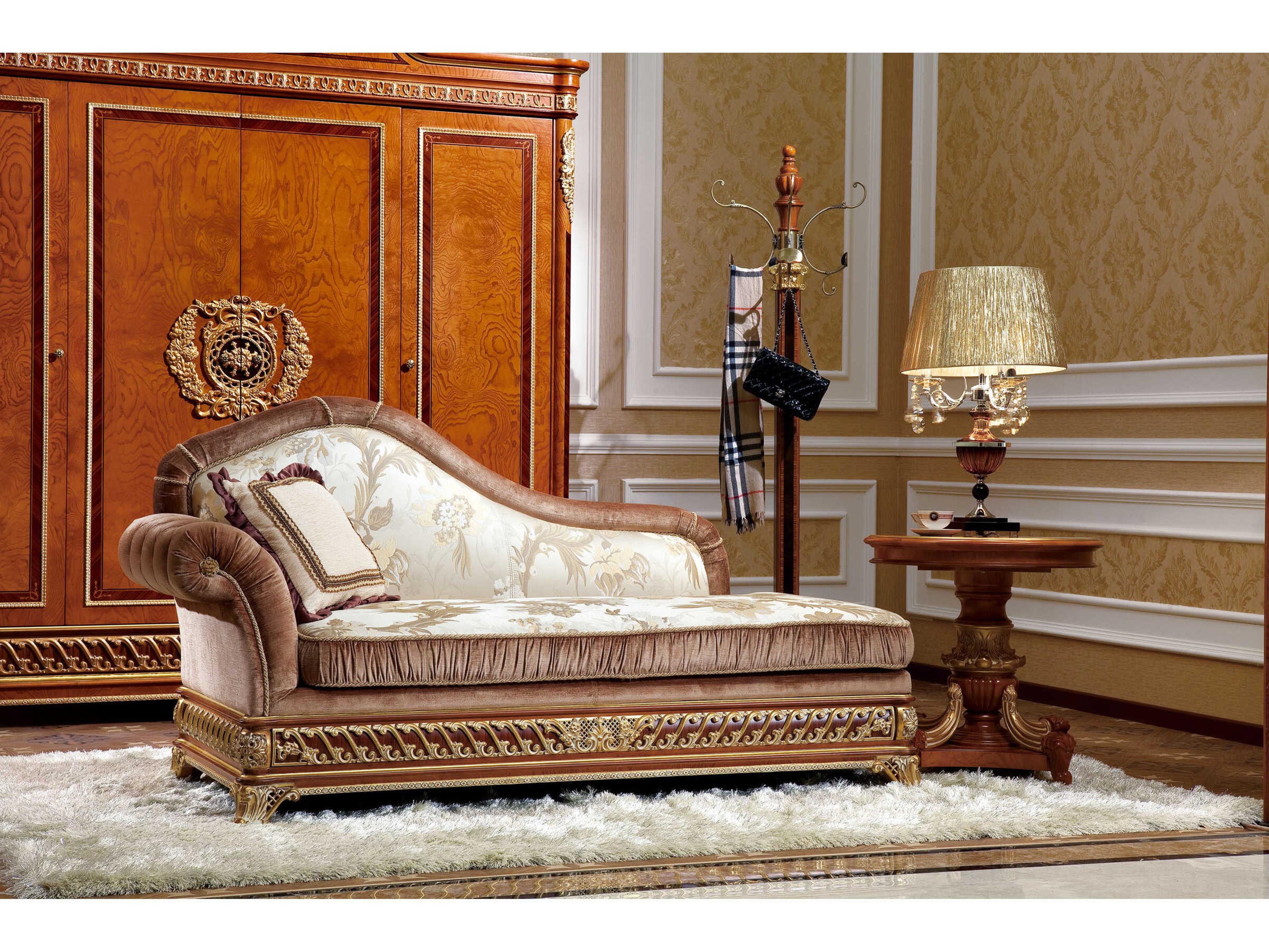 E-62 White Upholstered Chaise