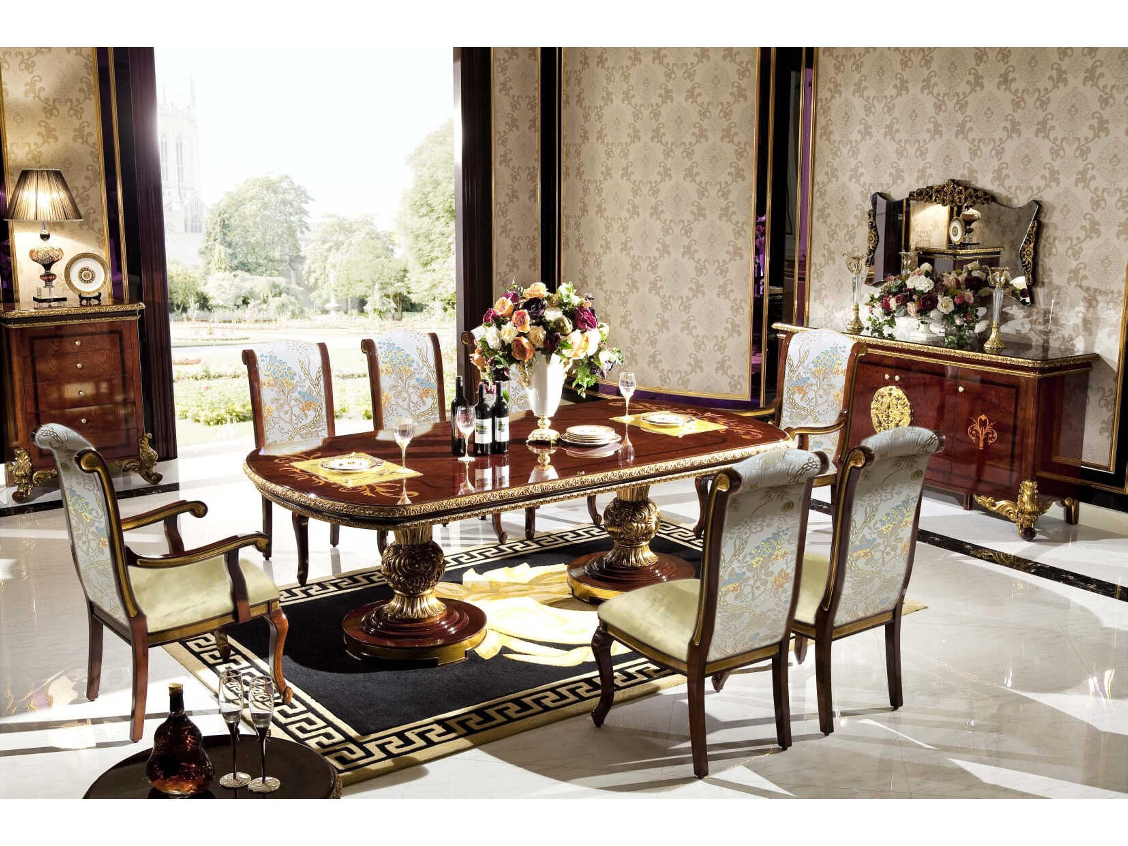E-63 Walnut Wood Dining Room Set