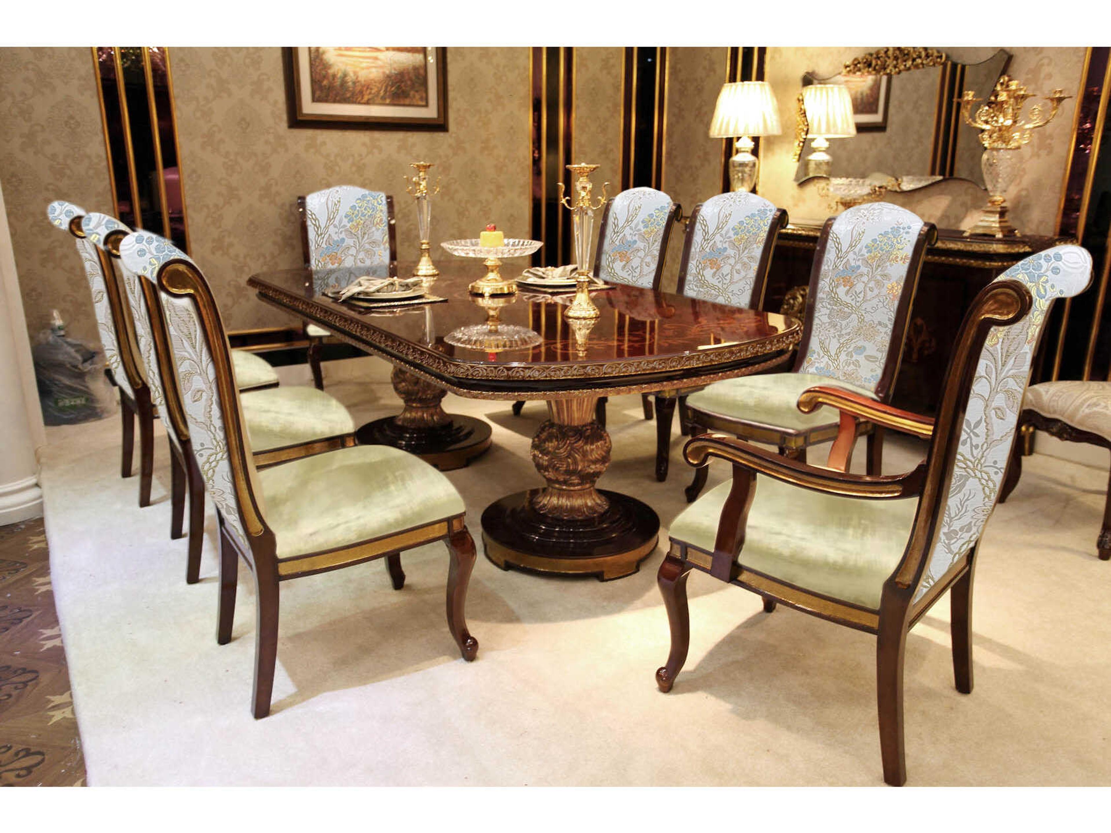 E-63 Walnut Wood Dining Room Set
