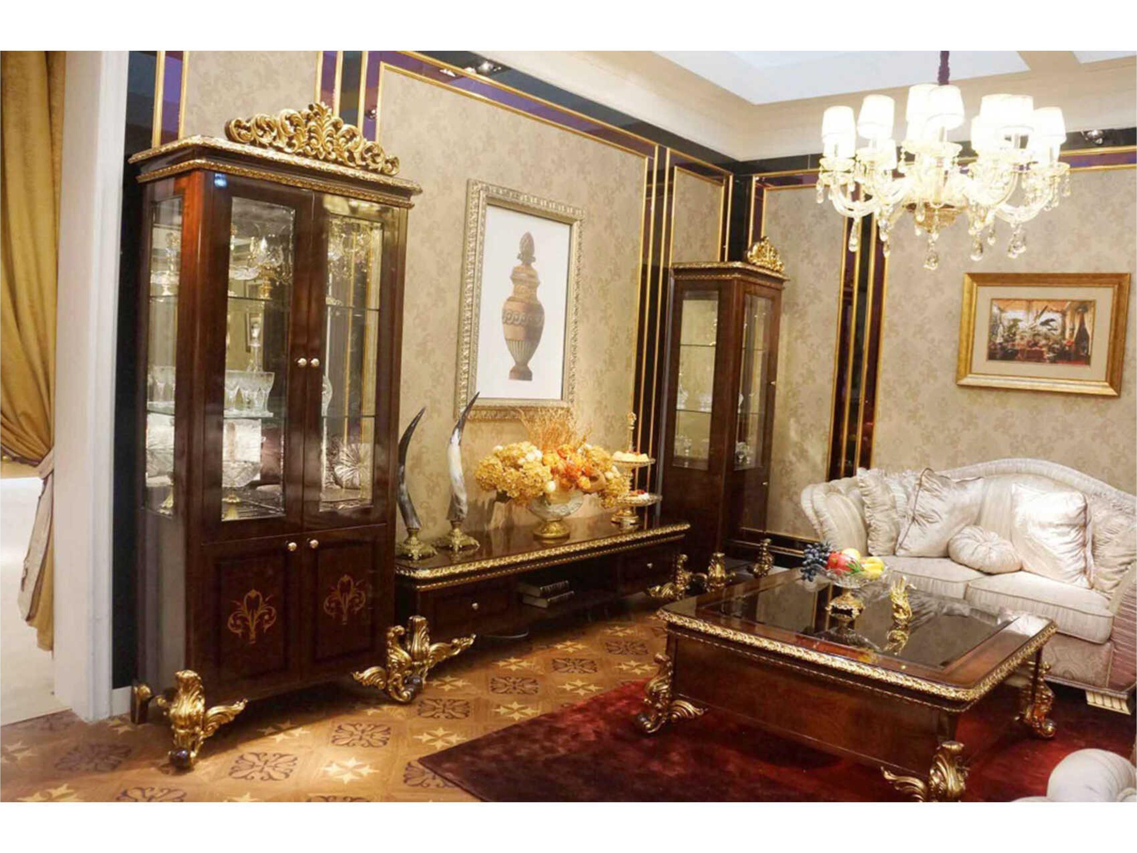 E-63 Walnut Wood Display Cabinet