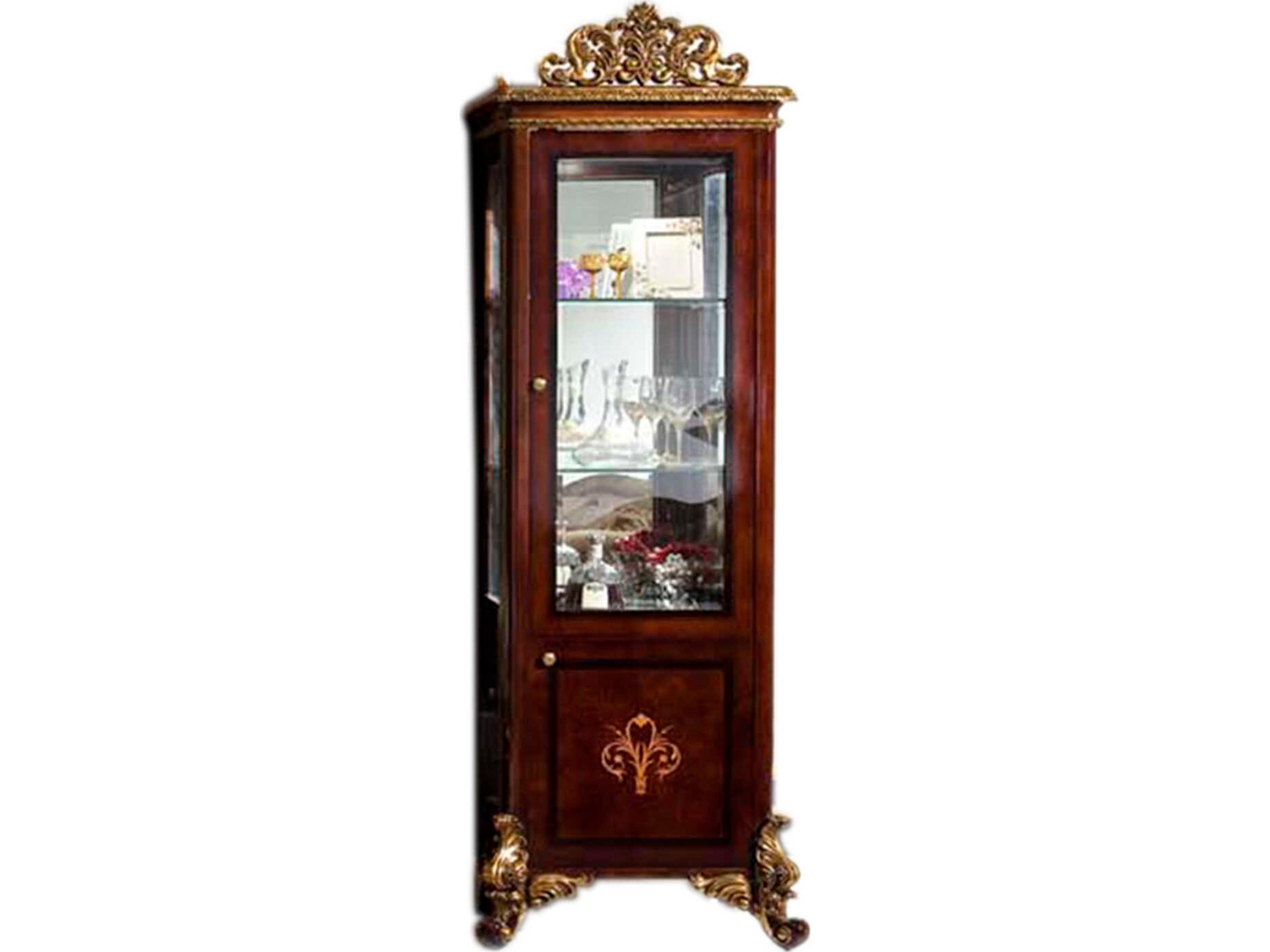 E-63 Walnut Wood Display Cabinet