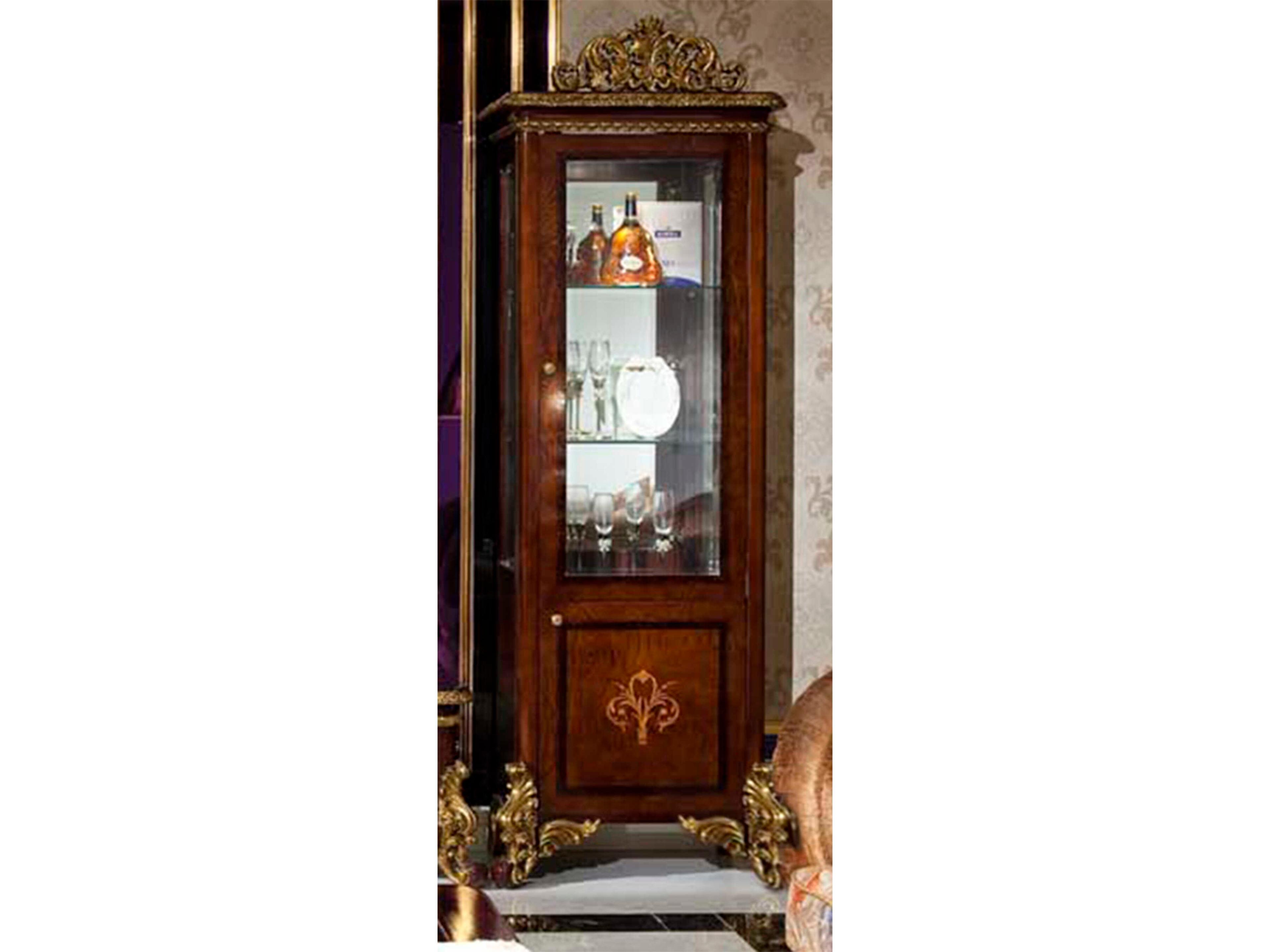 Infinity Furniture Import E-63 Walnut Wood Display Cabinet